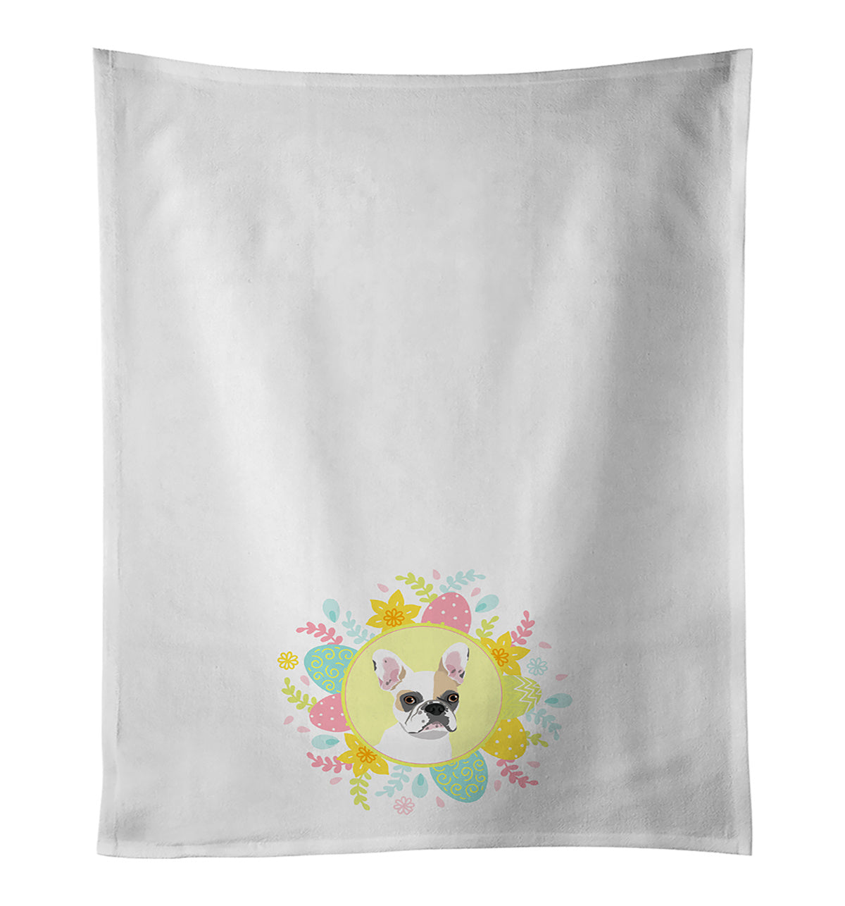 NEW French Bulldog White #1 Easter Kitchen Towel Set of 2 White Dish Towels Decorative Bathroom Hand towel for Hand, Face, Hair, Yoga, Tea, Dishcloth, 19 X 28", White