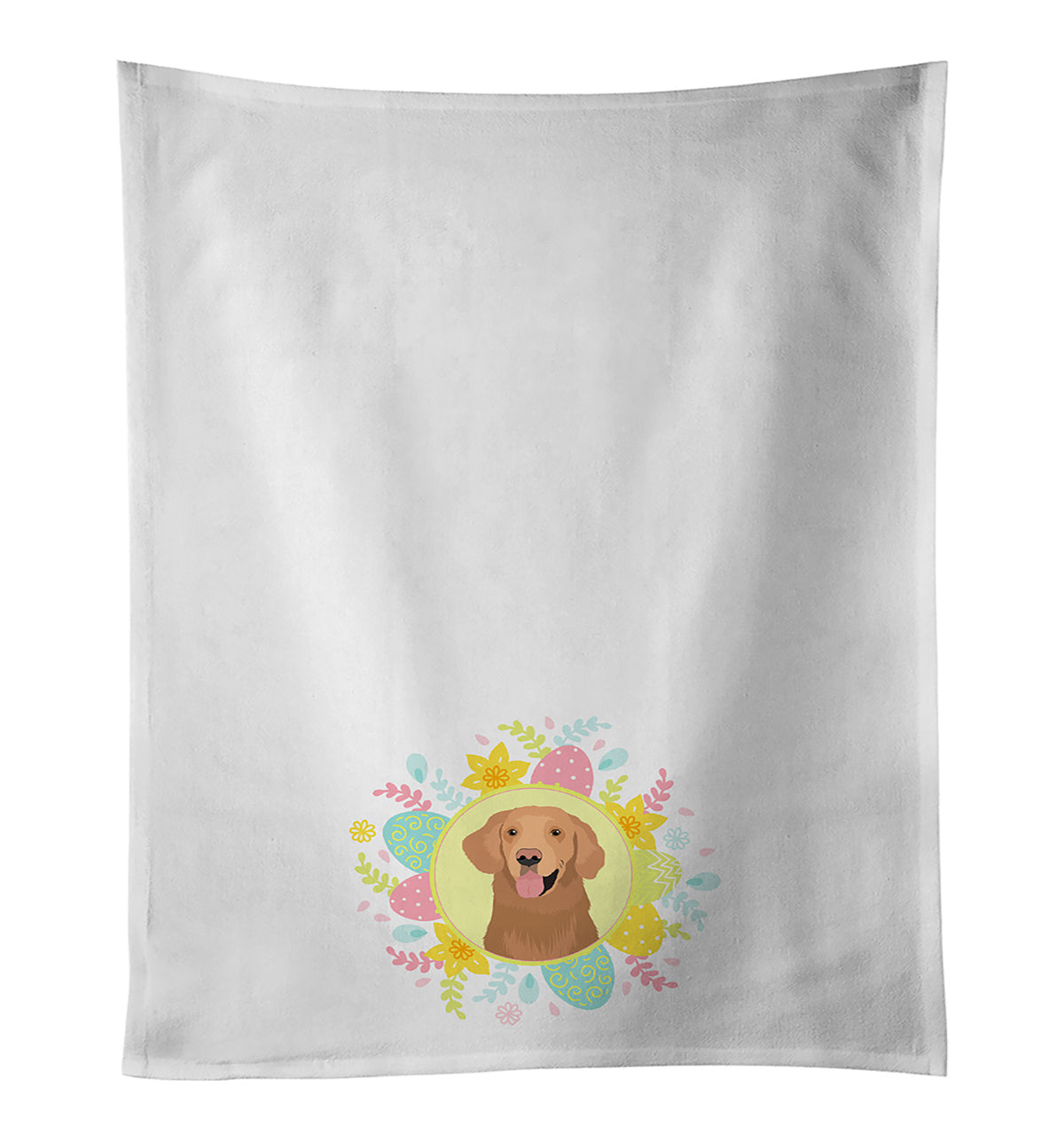 NEW Golden Retriever Red #1 Easter Kitchen Towel Set of 2 White Dish Towels Decorative Bathroom Hand towel for Hand, Face, Hair, Yoga, Tea, Dishcloth, 19 X 28", White