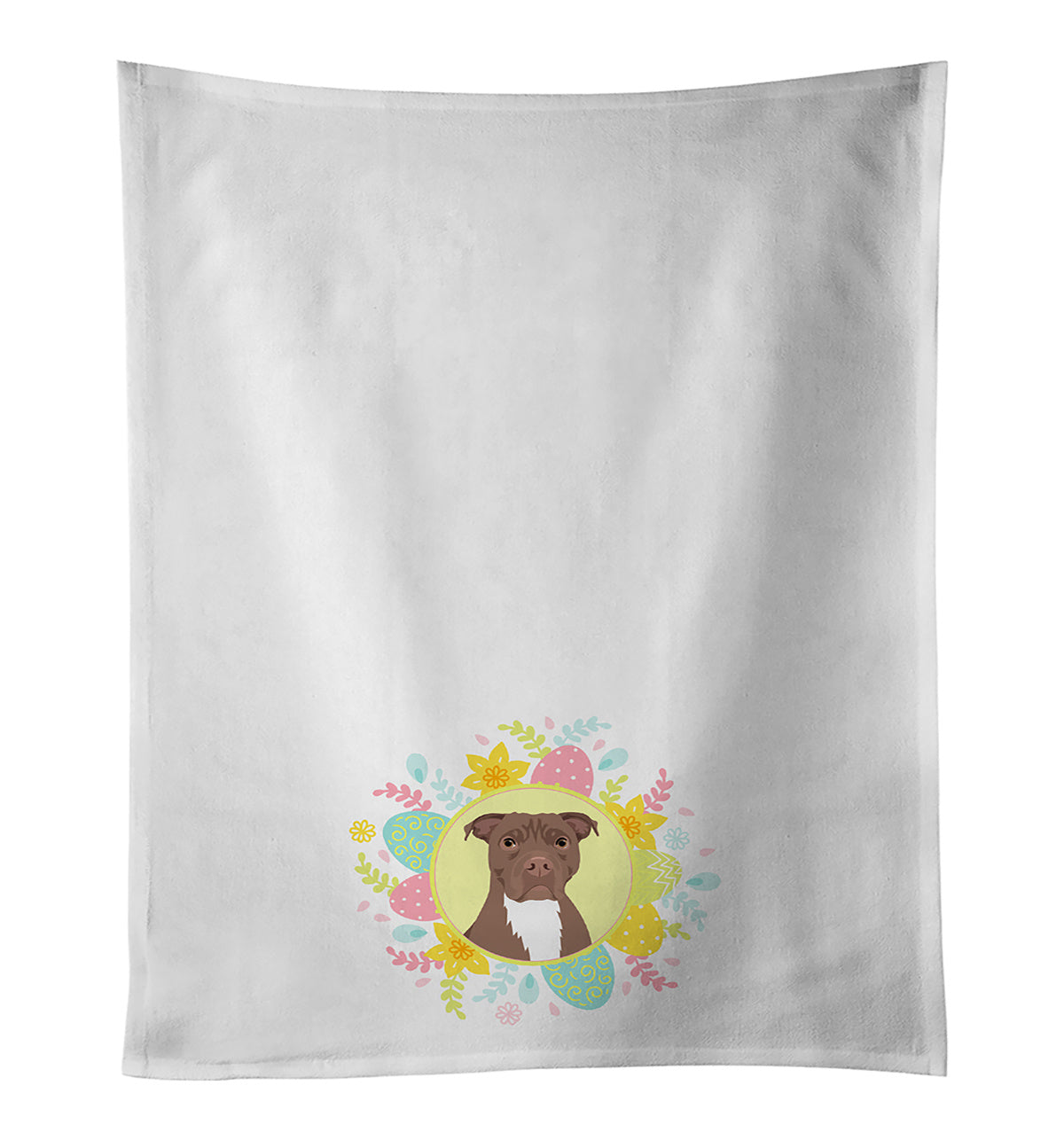 NEW Pit Bull Chocolate Easter Kitchen Towel Set of 2 White Dish Towels Decorative Bathroom Hand towel for Hand, Face, Hair, Yoga, Tea, Dishcloth, 19 X 28", White