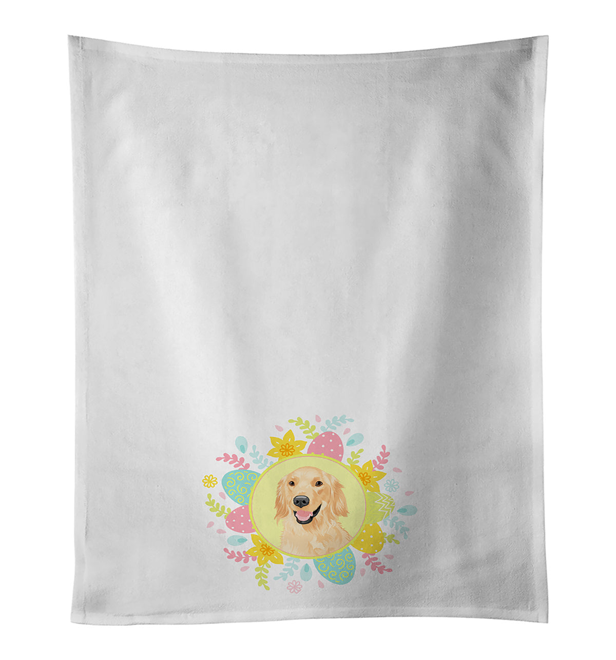 NEW Golden Retriever Gold #1 Easter Kitchen Towel Set of 2 White Dish Towels Decorative Bathroom Hand towel for Hand, Face, Hair, Yoga, Tea, Dishcloth, 19 X 28", White