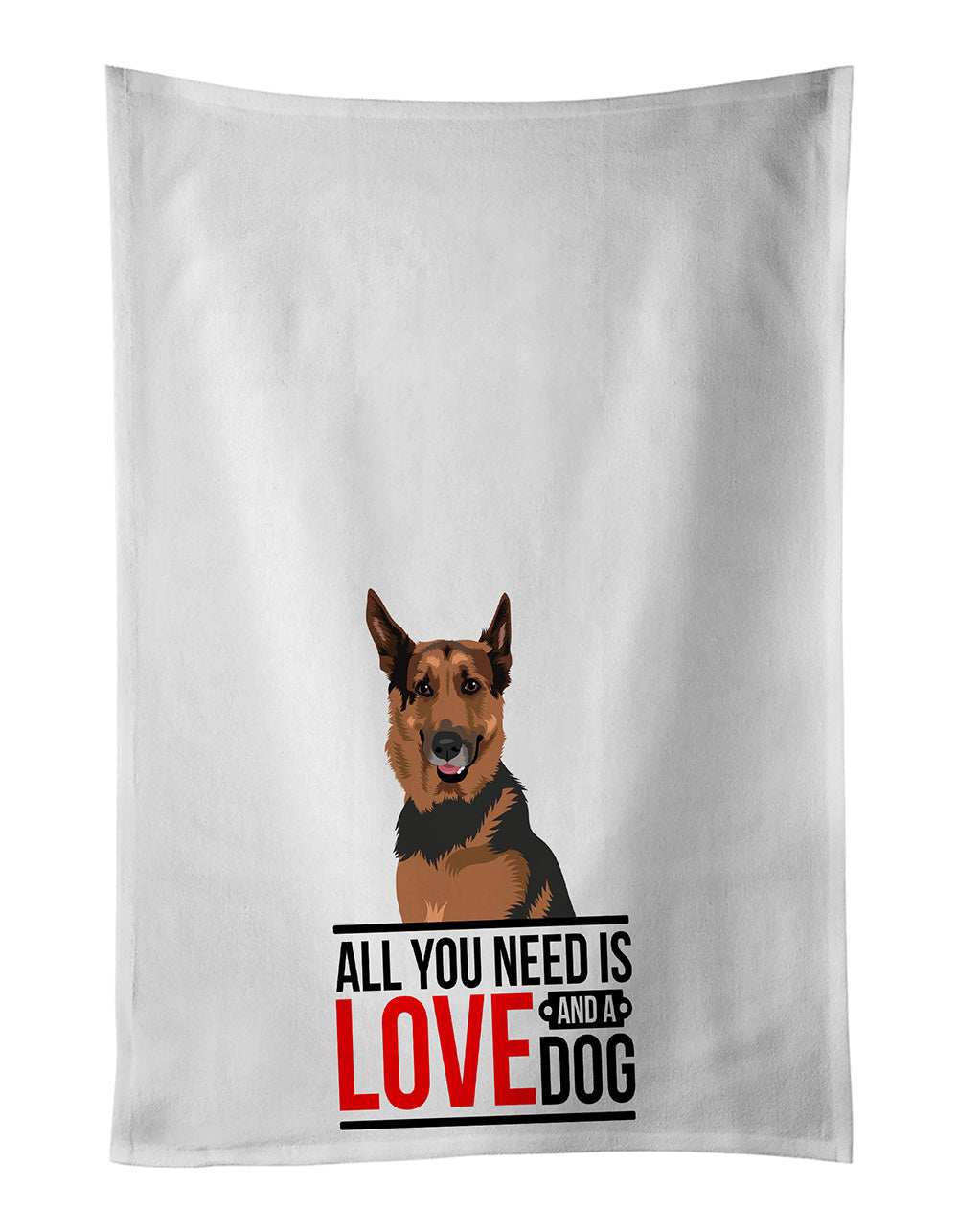 NEW German Shepherd Red Sable Kitchen Towel Set of 2 White Dish Towels Decorative Bathroom Hand towel for Hand, Face, Hair, Yoga, Tea, Dishcloth, 19 X 28", White