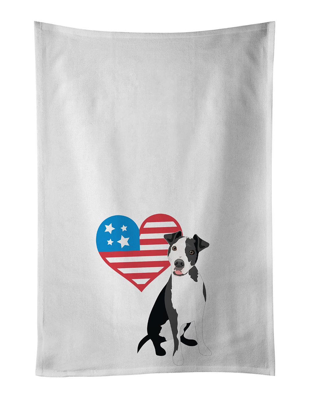 NEW Pit Bull Black #2 Patriotic Kitchen Towel Set of 2 White Dish Towels Decorative Bathroom Hand towel for Hand, Face, Hair, Yoga, Tea, Dishcloth, 19 X 28", White