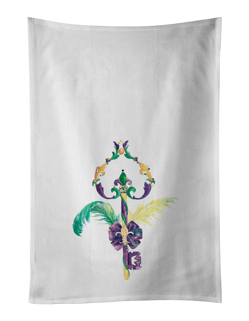 NEW Key to Mardi Gras Kitchen Towel Set of 2 White Dish Towels Decorative Bathroom Hand towel for Hand, Face, Hair, Yoga, Tea, Dishcloth, 19 X 28", White