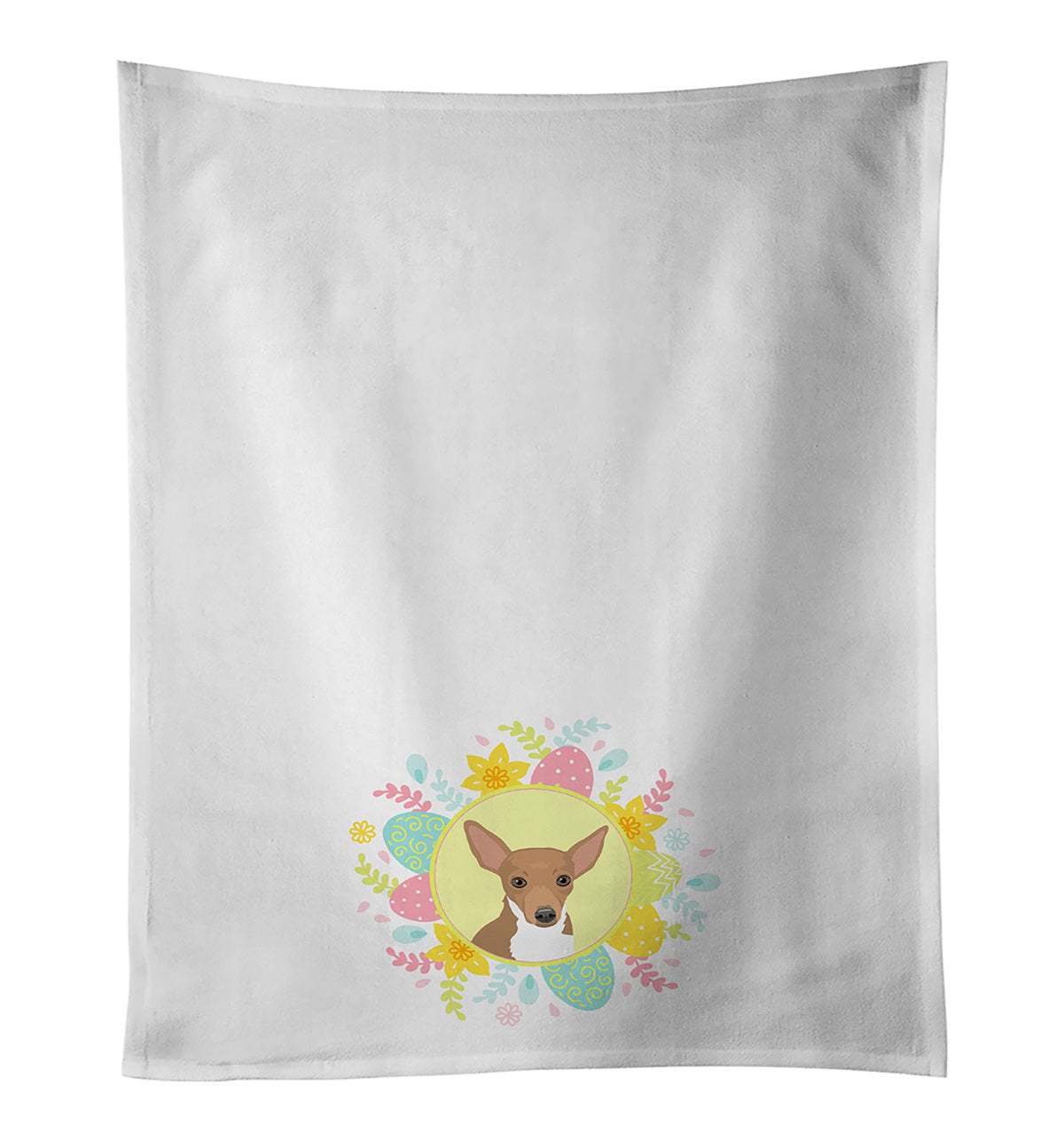 NEW Chihuahua Chocolate and White #1 Easter Kitchen Towel Set of 2 White Dish Towels Decorative Bathroom Hand towel for Hand, Face, Hair, Yoga, Tea, Dishcloth, 19 X 28", White