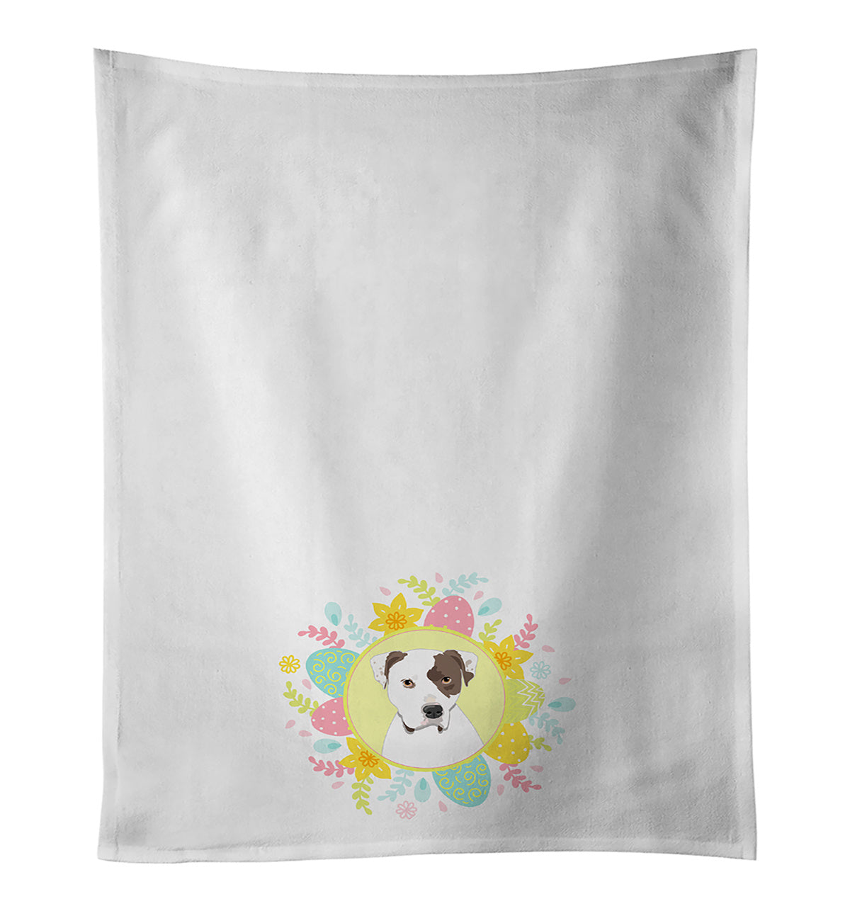 NEW Pit Bull White #2 Easter Kitchen Towel Set of 2 White Dish Towels Decorative Bathroom Hand towel for Hand, Face, Hair, Yoga, Tea, Dishcloth, 19 X 28", White