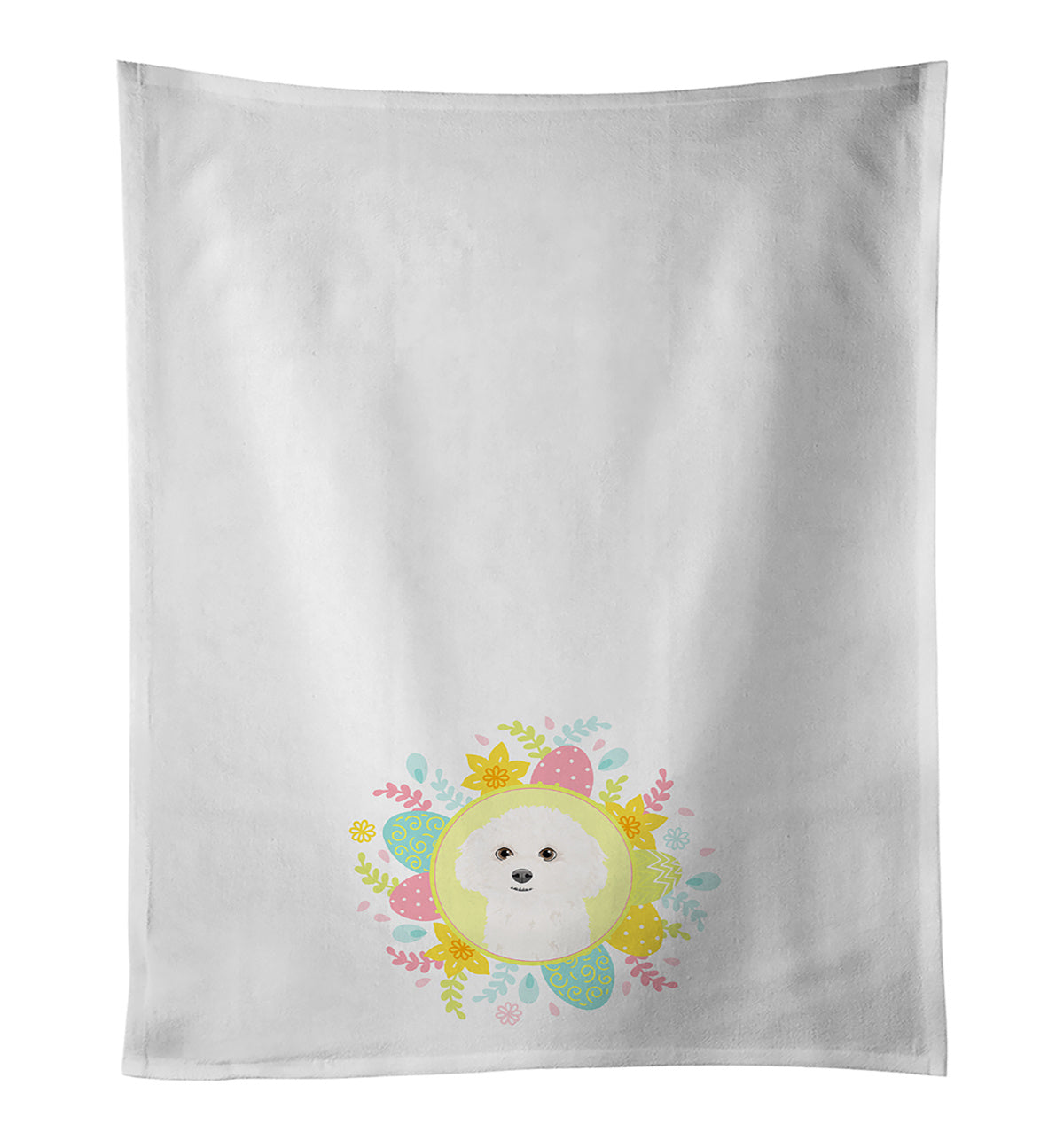 NEW Poodle Toy White Easter Kitchen Towel Set of 2 White Dish Towels Decorative Bathroom Hand towel for Hand, Face, Hair, Yoga, Tea, Dishcloth, 19 X 28", White