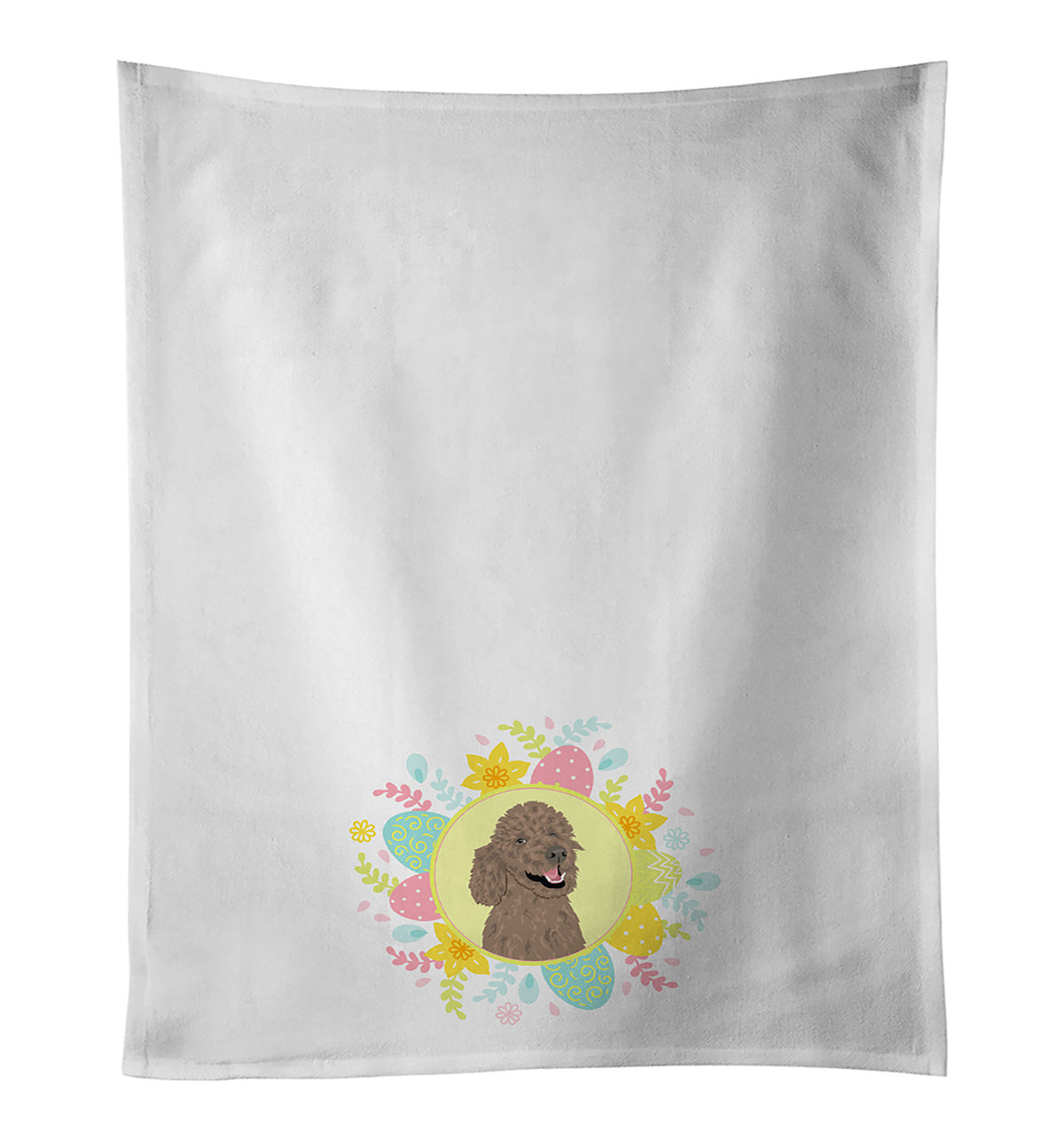 NEW Poodle Standard Brown Easter Kitchen Towel Set of 2 White Dish Towels Decorative Bathroom Hand towel for Hand, Face, Hair, Yoga, Tea, Dishcloth, 19 X 28", White