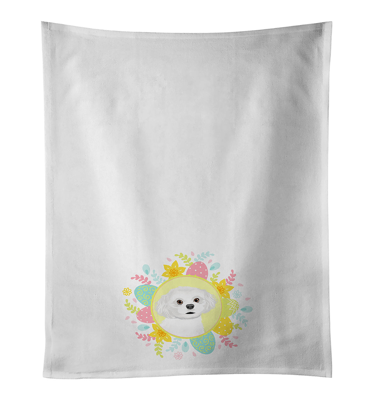 NEW Shih-Tzu Silver and White #1 Easter Kitchen Towel Set of 2 White Dish Towels Decorative Bathroom Hand towel for Hand, Face, Hair, Yoga, Tea, Dishcloth, 19 X 28", White