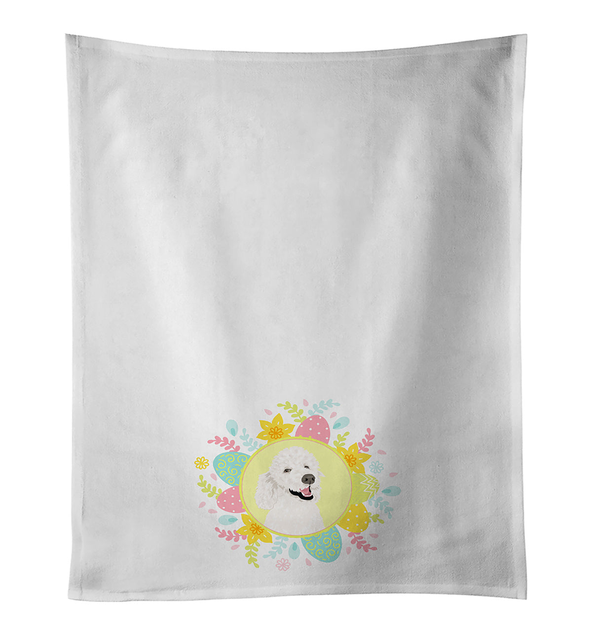 Poodle Standard White Easter Kitchen Towel Set of 2 White Dish Towels Decorative Bathroom Hand towel for Hand, Face, Hair, Yoga, Tea, Dishcloth, 19 X 28", White