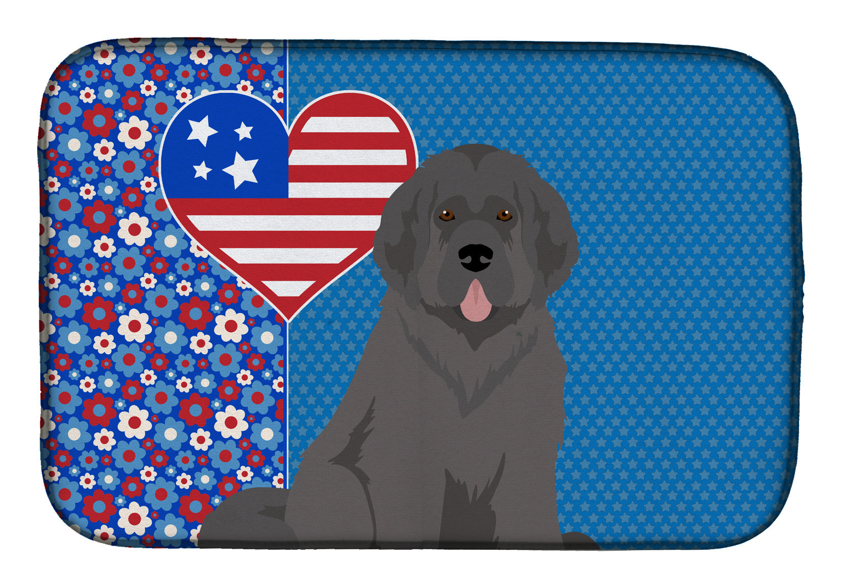 Grey Newfoundland USA American Dish Drying Mat Absorbent Dish Drying Mat Pad for Kitchen Counter Dish Drainer Mat for Countertop, 14 x 21", Multicolor