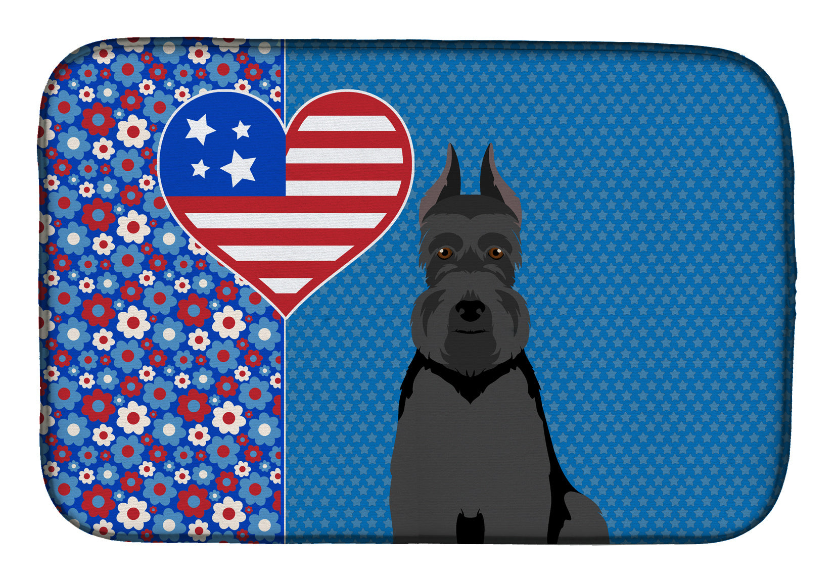 Black Schnauzer USA American Dish Drying Mat Absorbent Dish Drying Mat Pad for Kitchen Counter Dish Drainer Mat for Countertop, 14 x 21", Multicolor