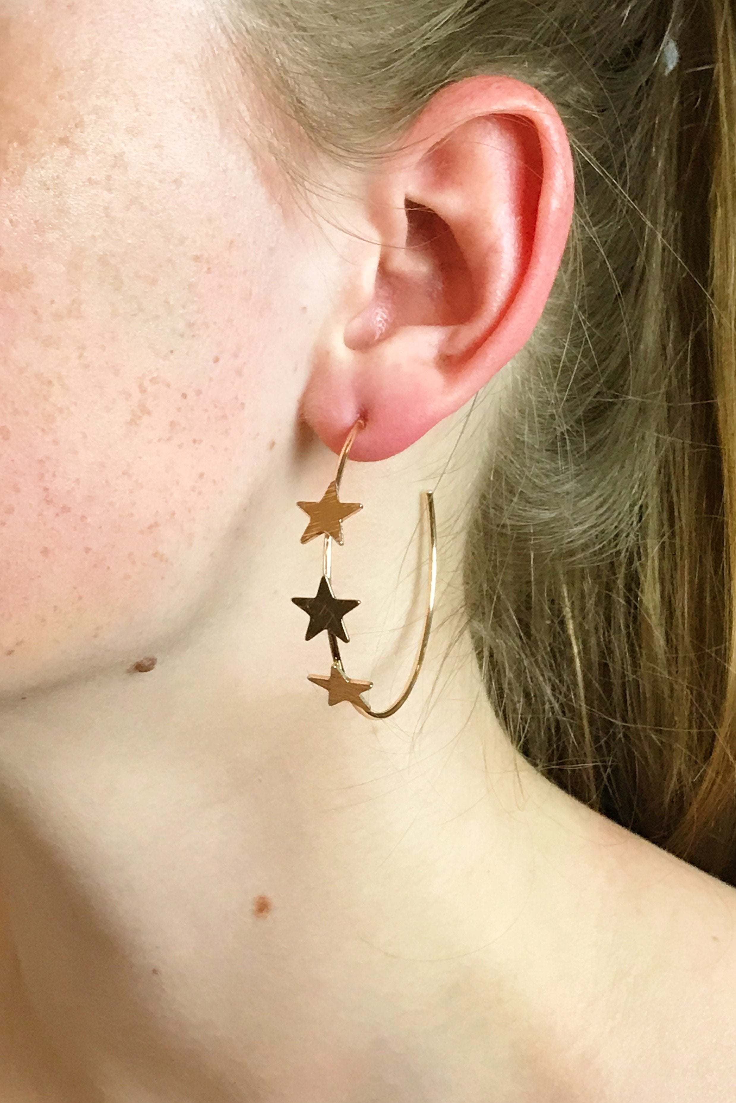 Nebula Star Earrings in Gold