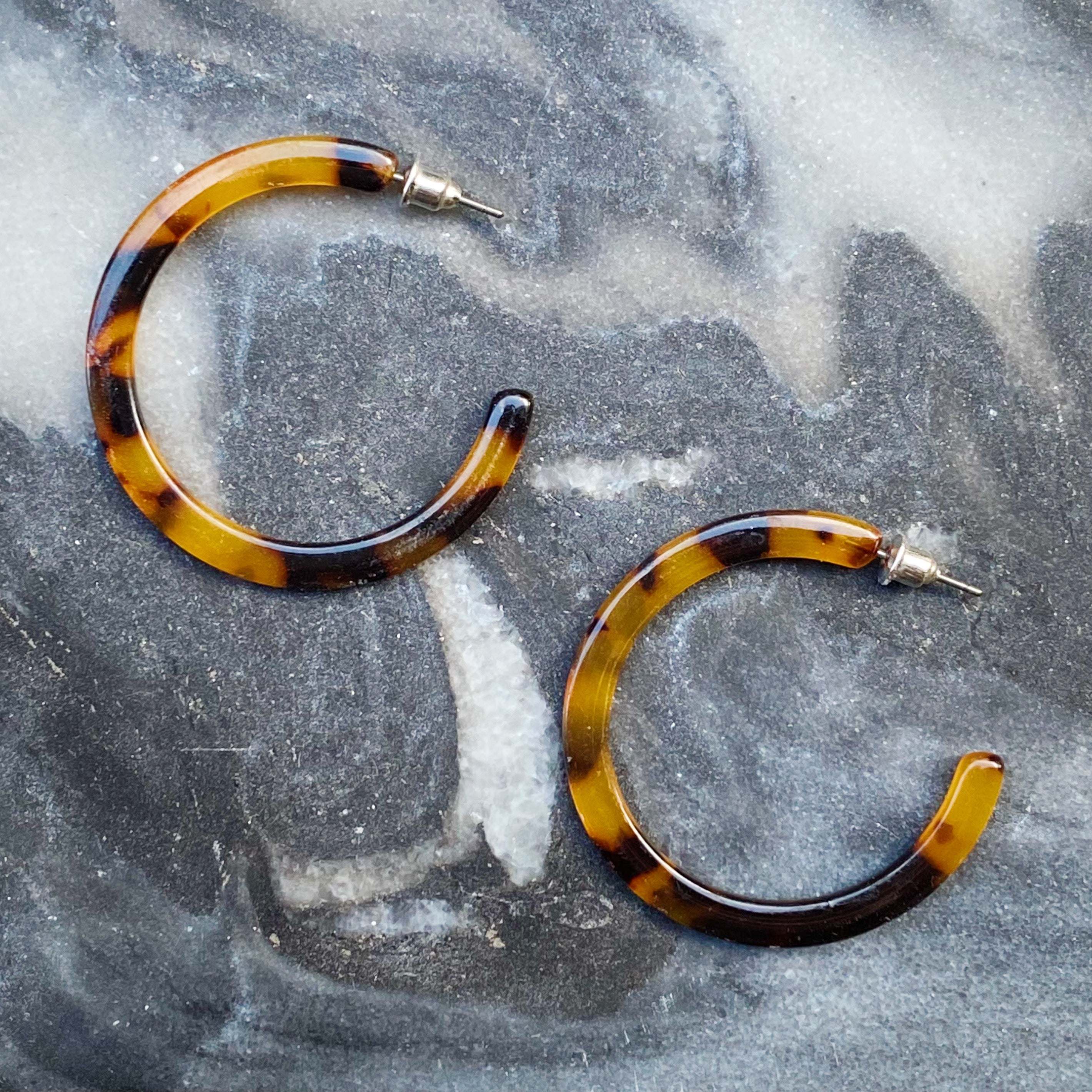 Thick Open Acrylic Hoop Earrings