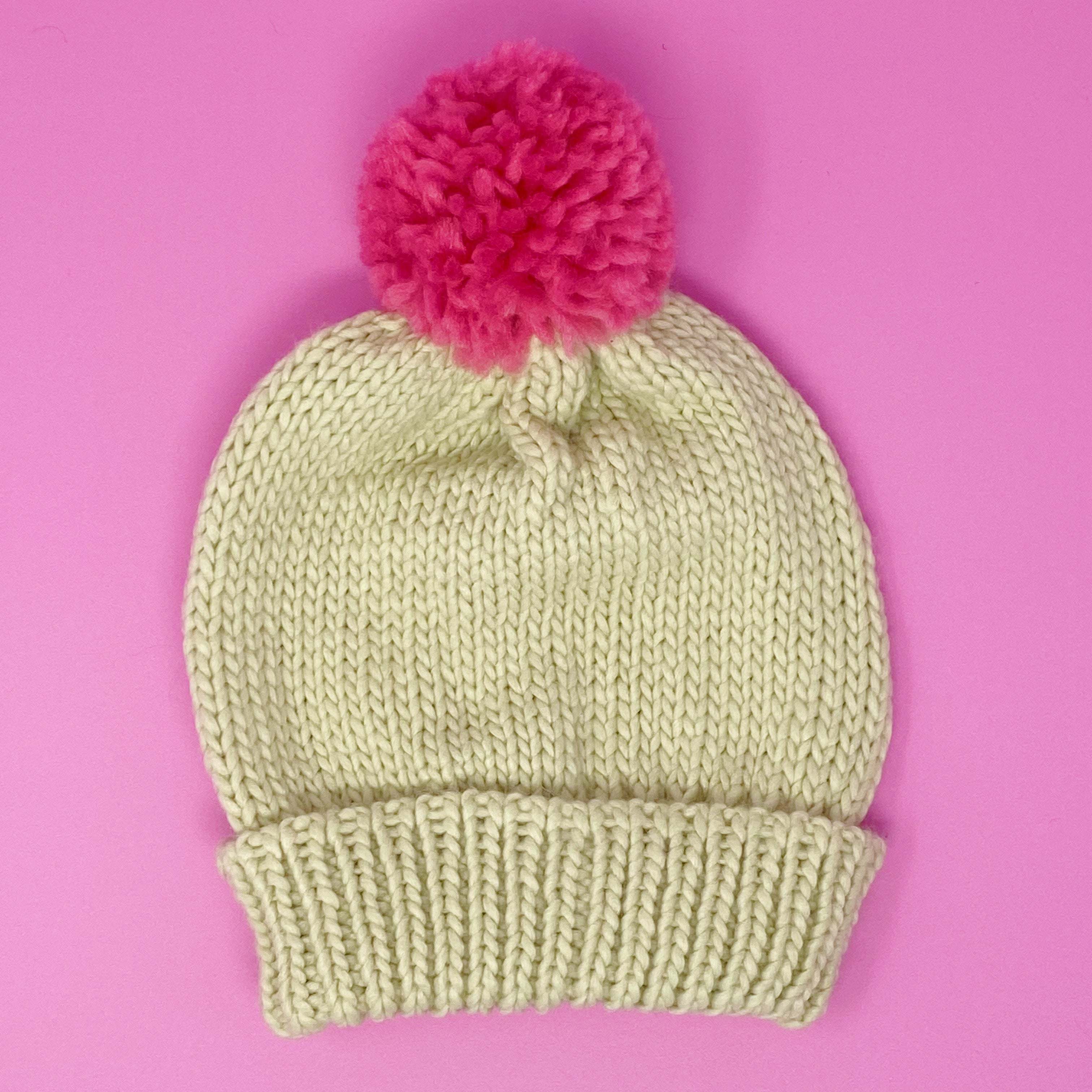 Vintage Charm Color Pom Beanie