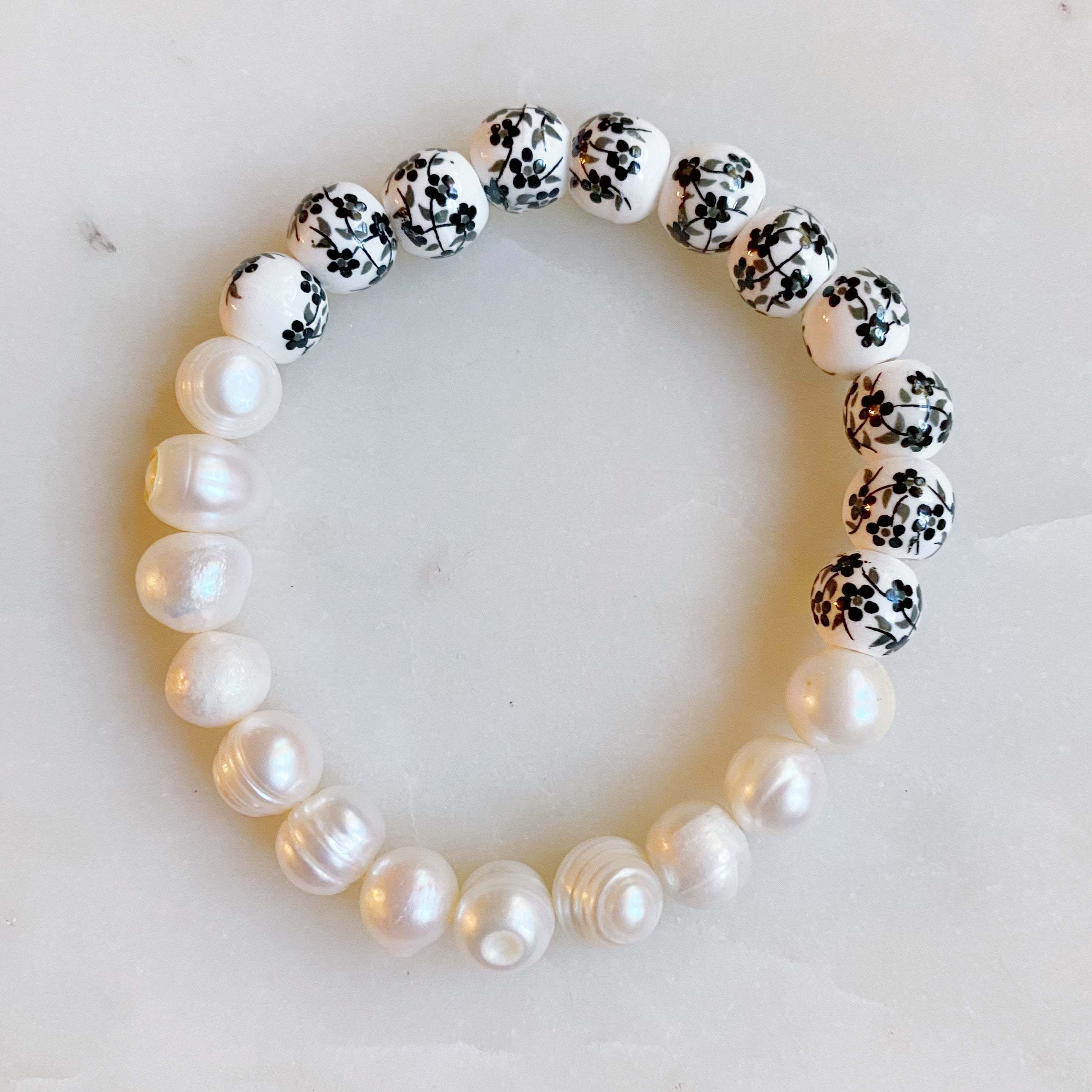 So Fresh Pearl And Porcelain Bracelet