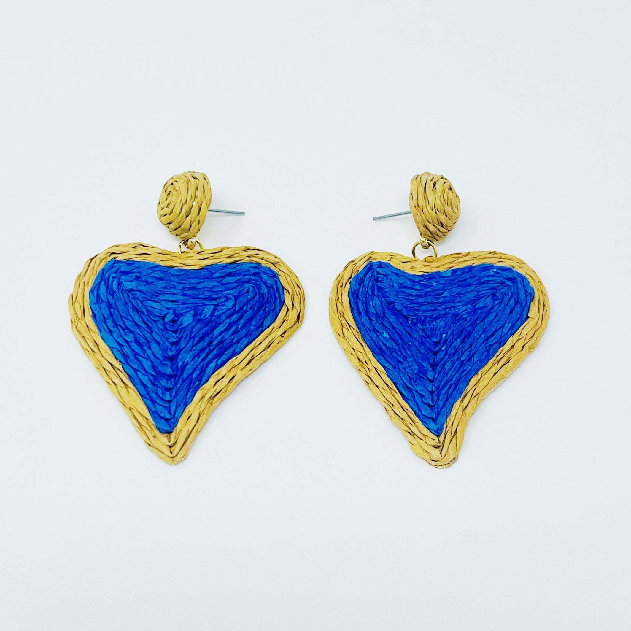 Sunny Days Heart Raffia Earrings