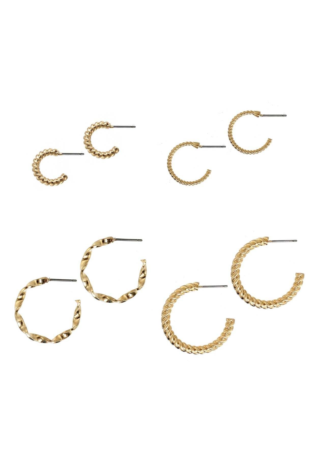 Textured Hoops Set Of 4