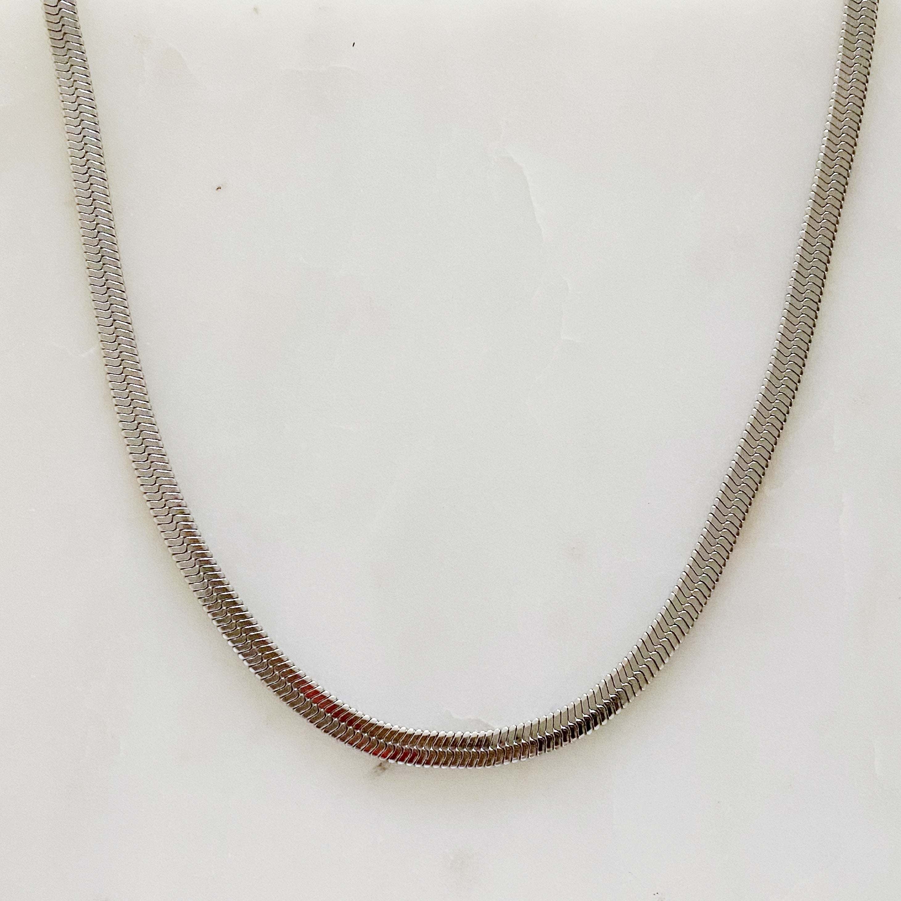 Simply Herringbone Chain Necklace