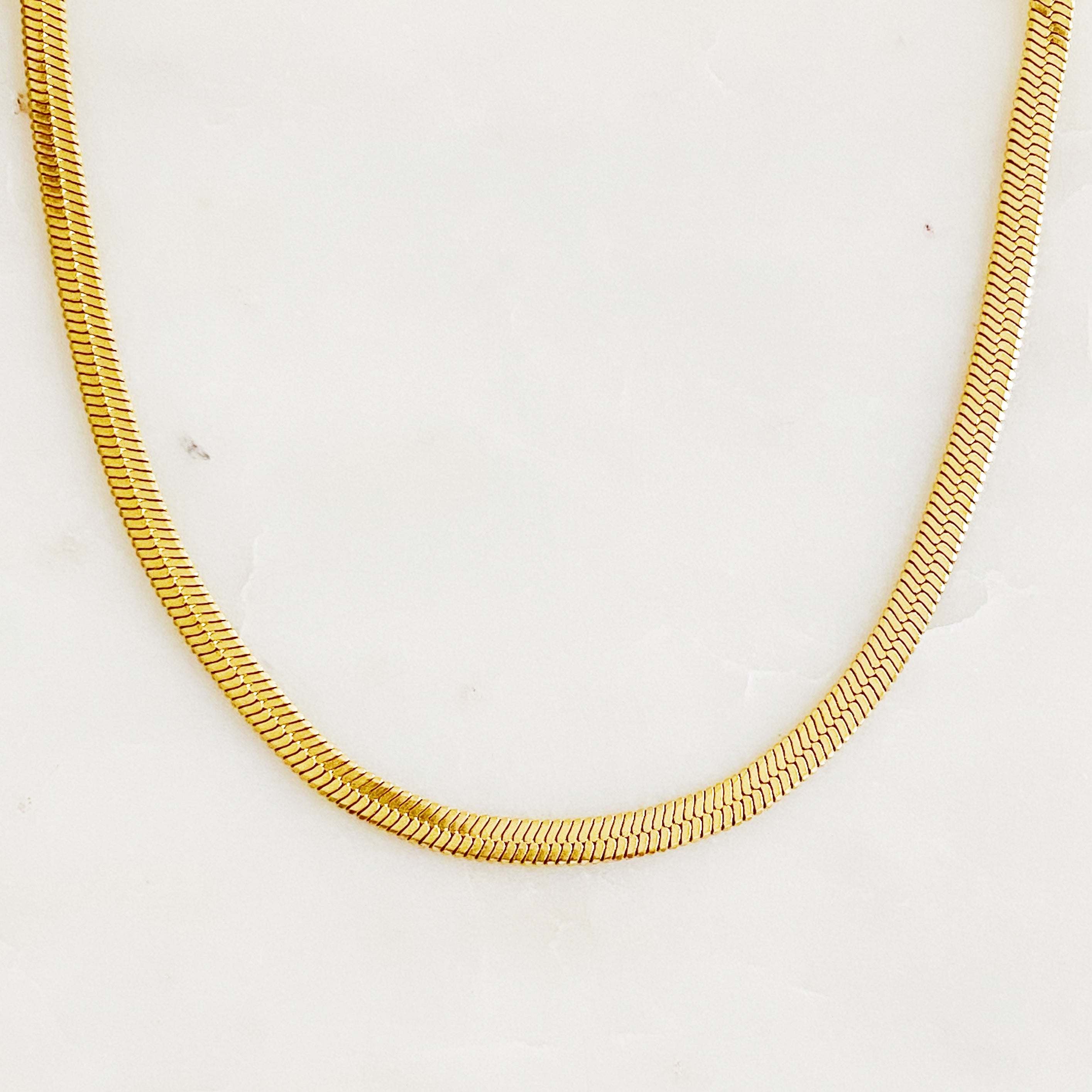 Simply Herringbone Chain Necklace