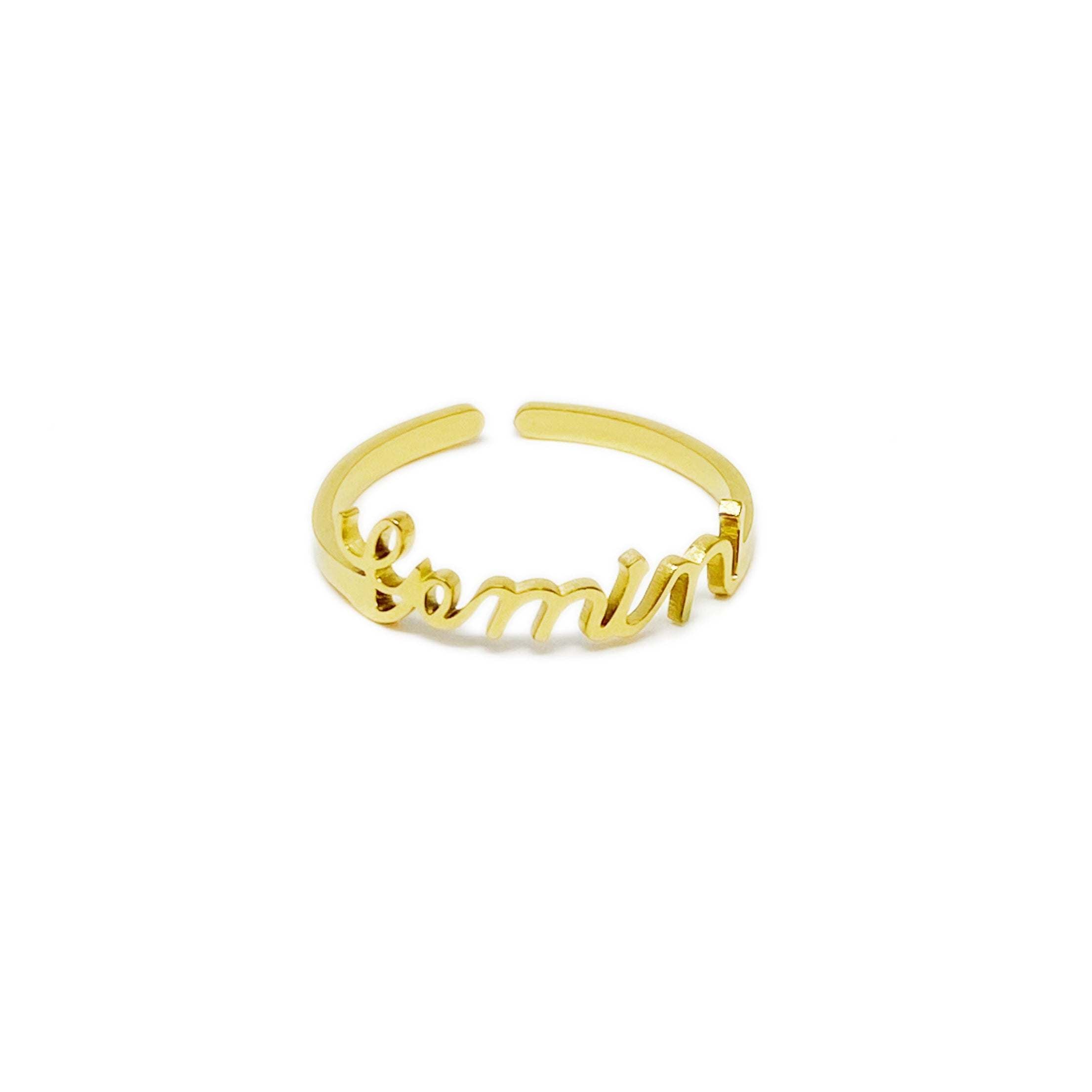 Scripted Zodiac Ring