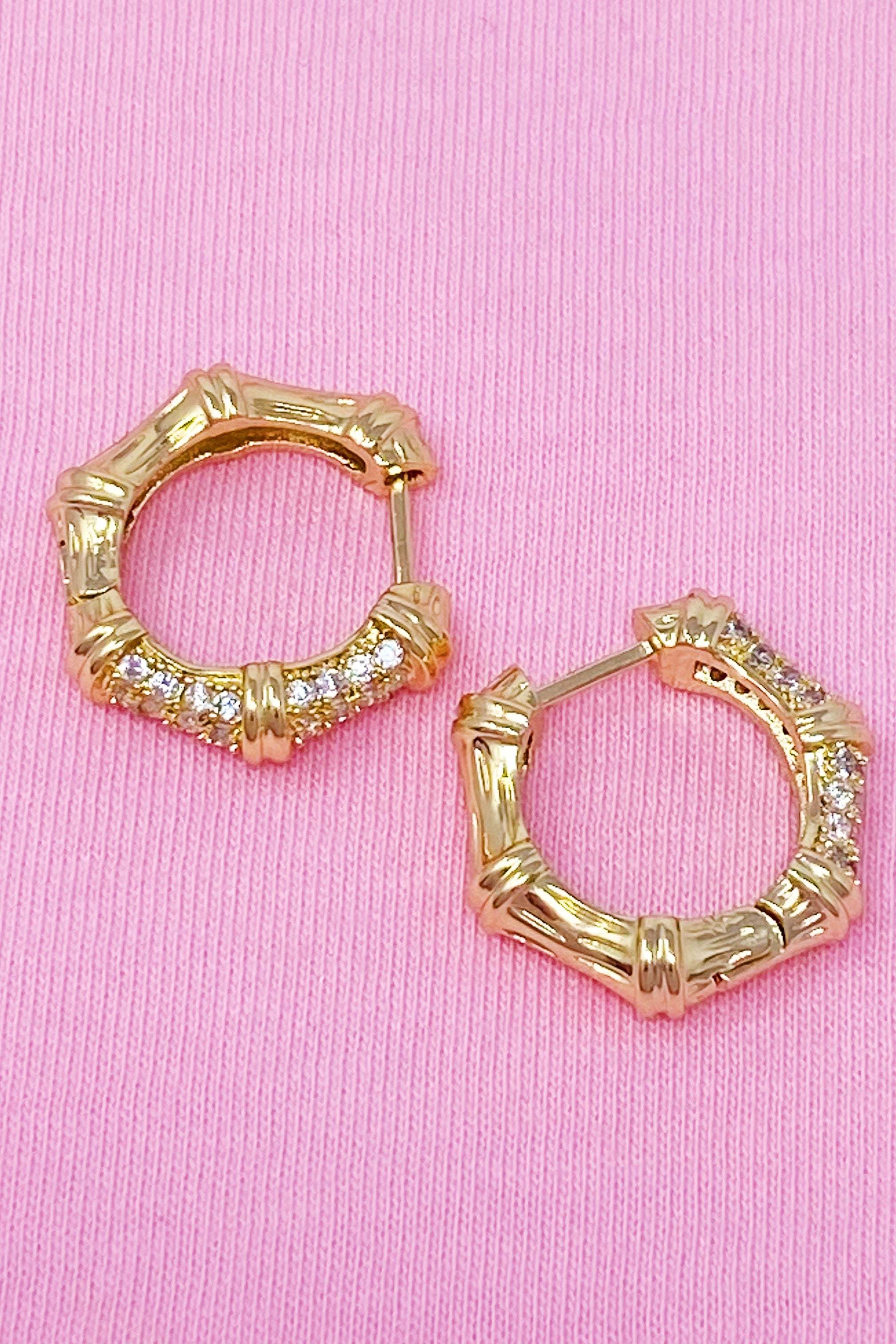 Shine Bamboo Reversible Hoop Earrings