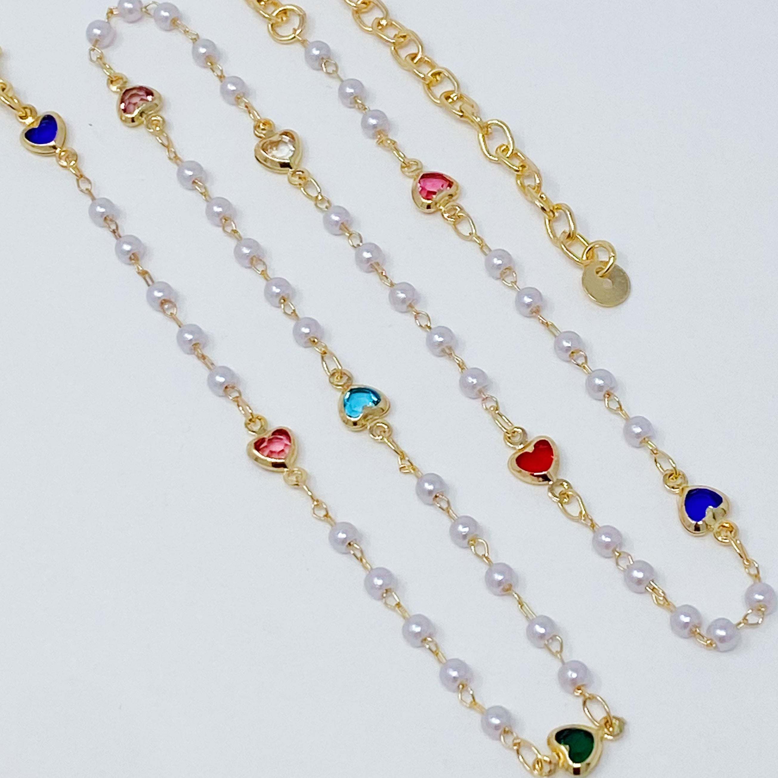 Precious Mini Heart Pearl Chain Necklace