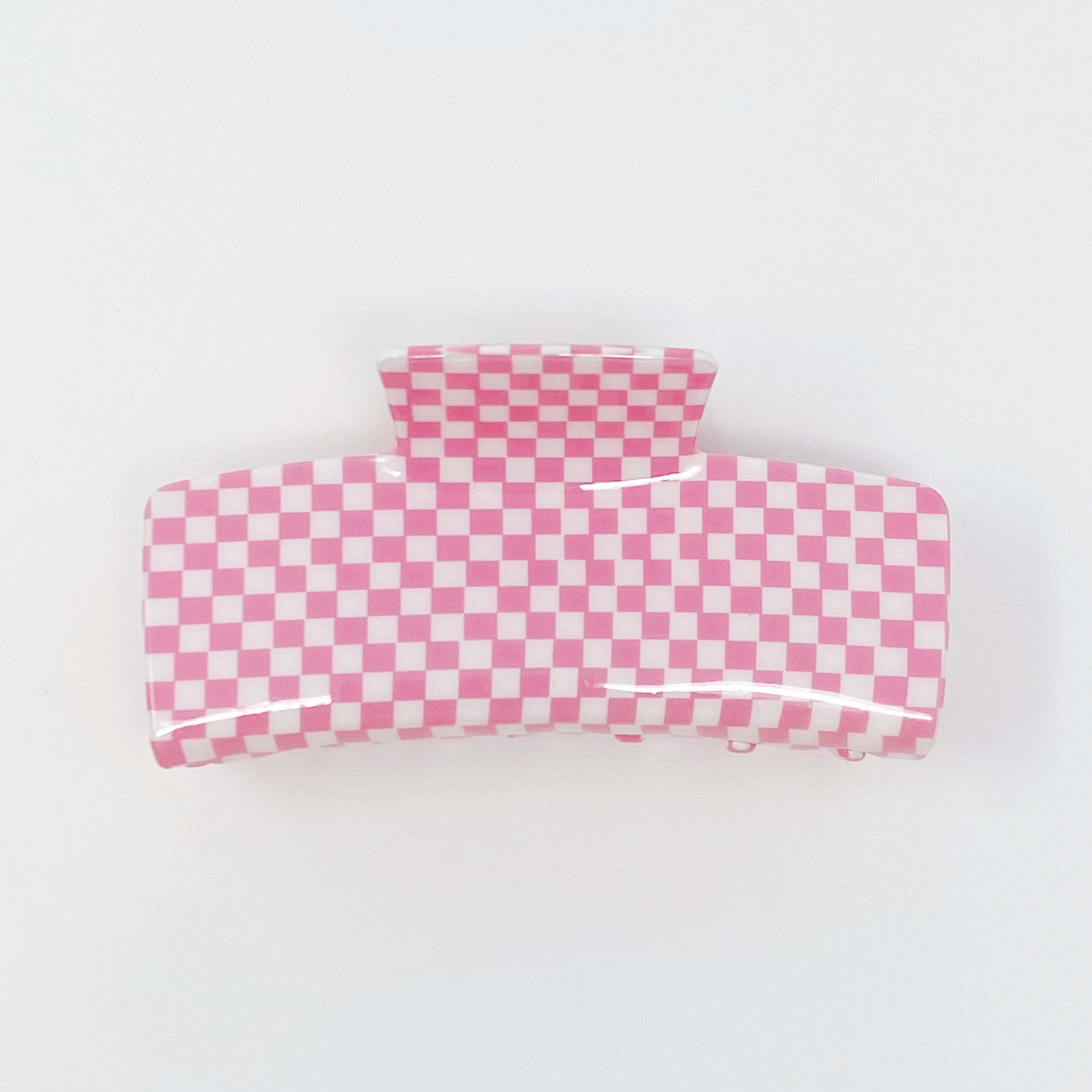 Oversized Checkered Hair Claw