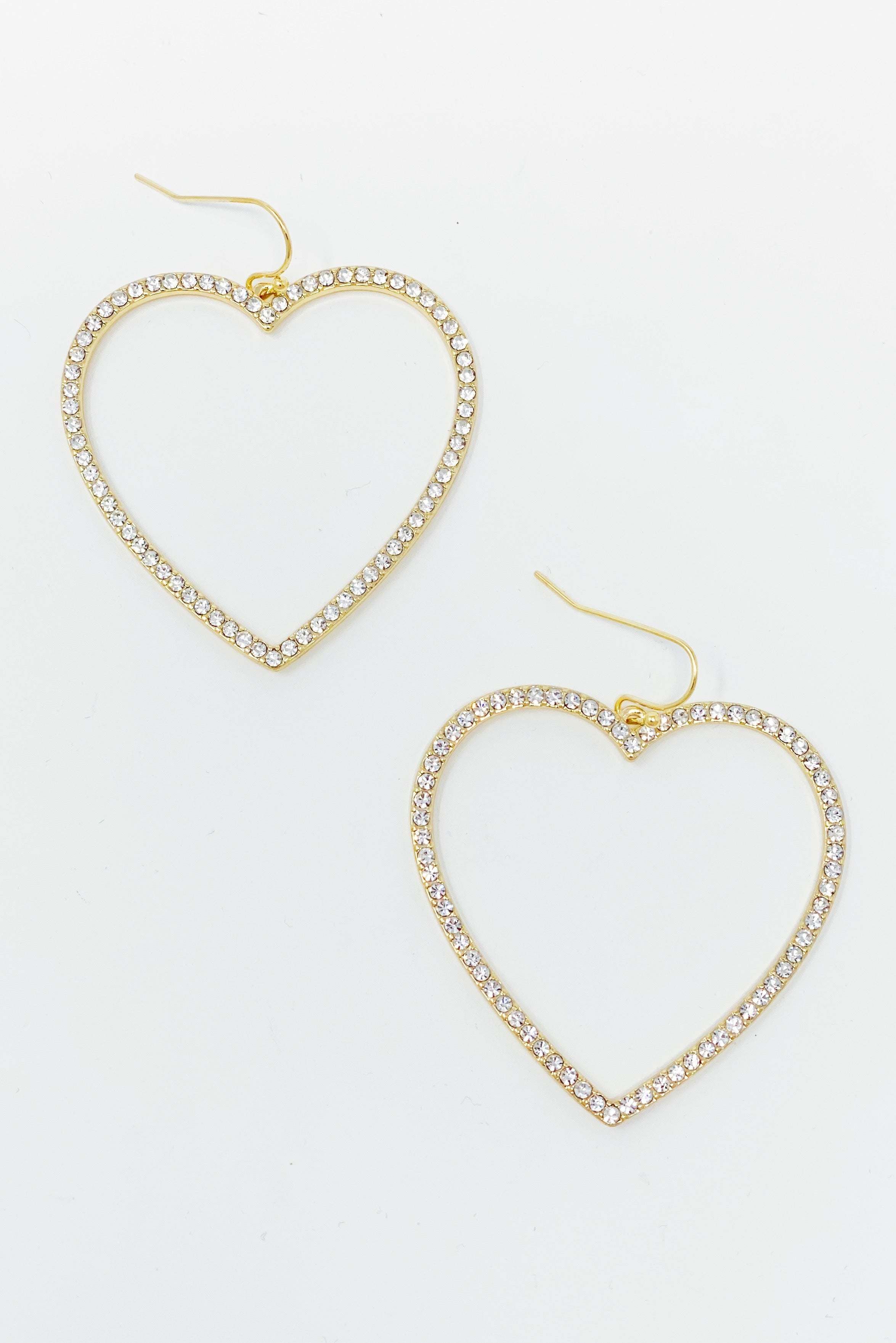 My Precious Heart Earrings, Gold