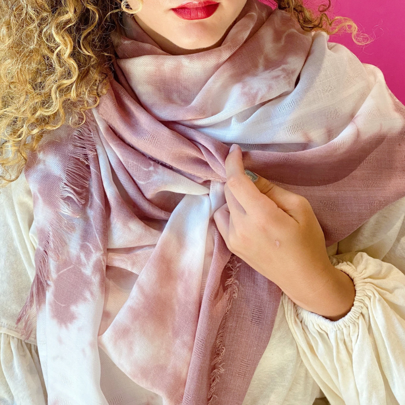 Nostalgic Fantasy Scarf in Tie Dye Mauve