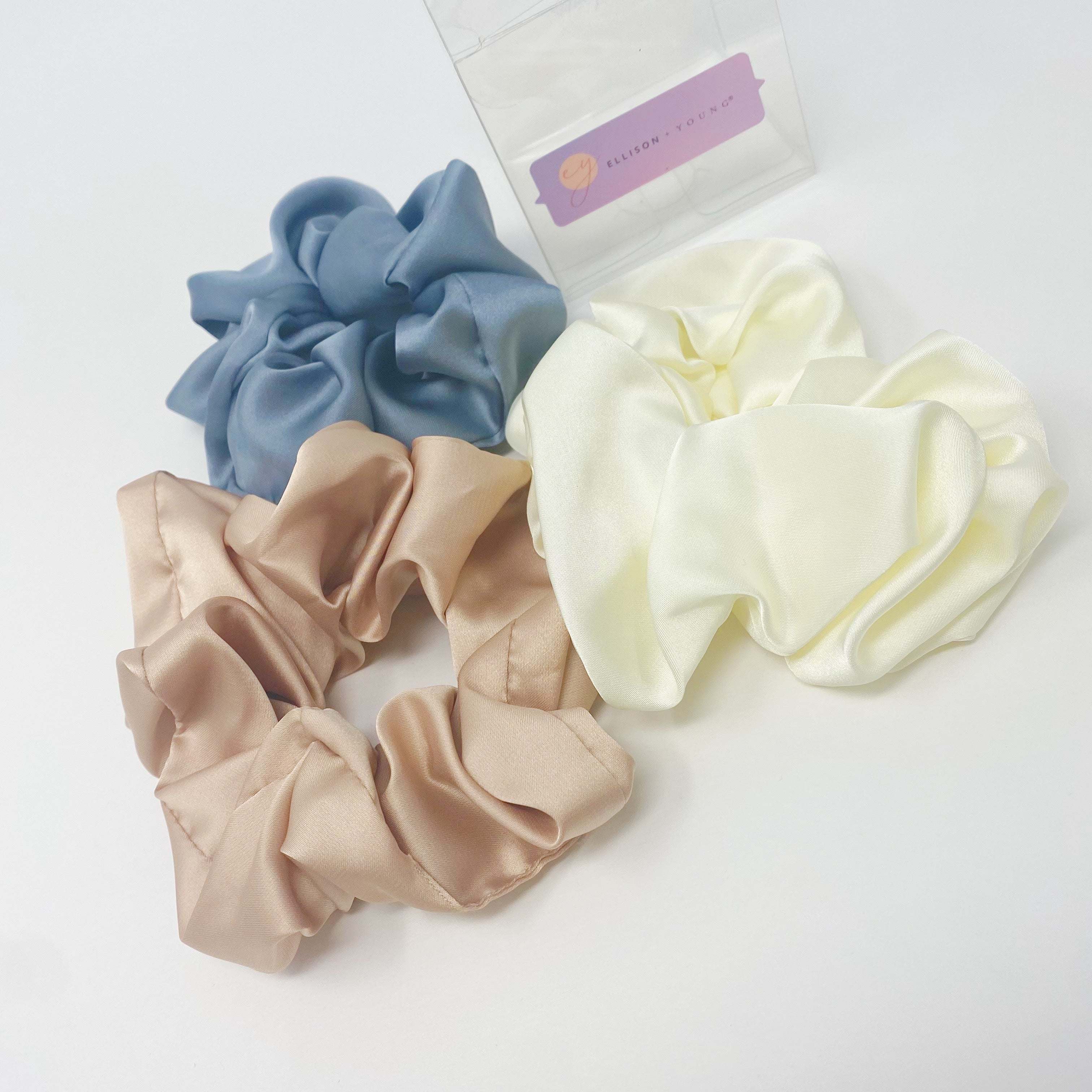 Soft And Full Satin Scrunch Set Of 3