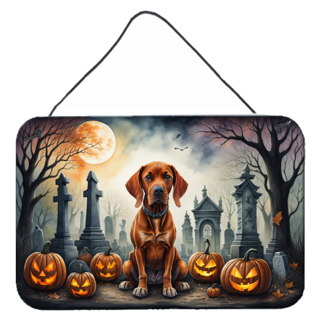 NEW Vizsla Spooky Halloween Wall or Door Hanging Prints Aluminum Metal Sign Kitchen Wall Bar Bathroom Plaque Home Decor, 8HX12W, Multicolor