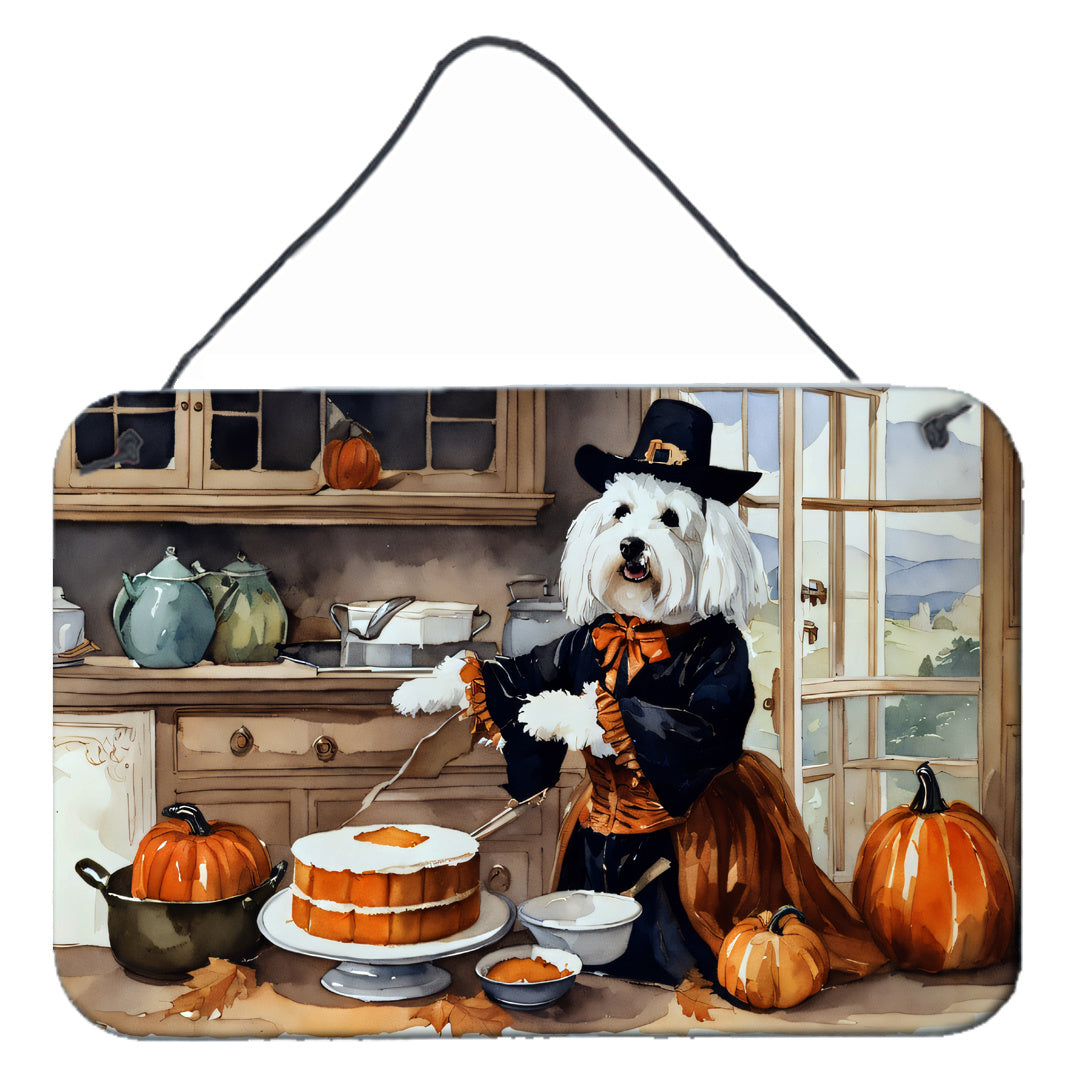 NEW Coton De Tulear Fall Kitchen Pumpkins Wall or Door Hanging Prints Aluminum Metal Sign Kitchen Wall Bar Bathroom Plaque Home Decor, 8HX12W, Multicolor