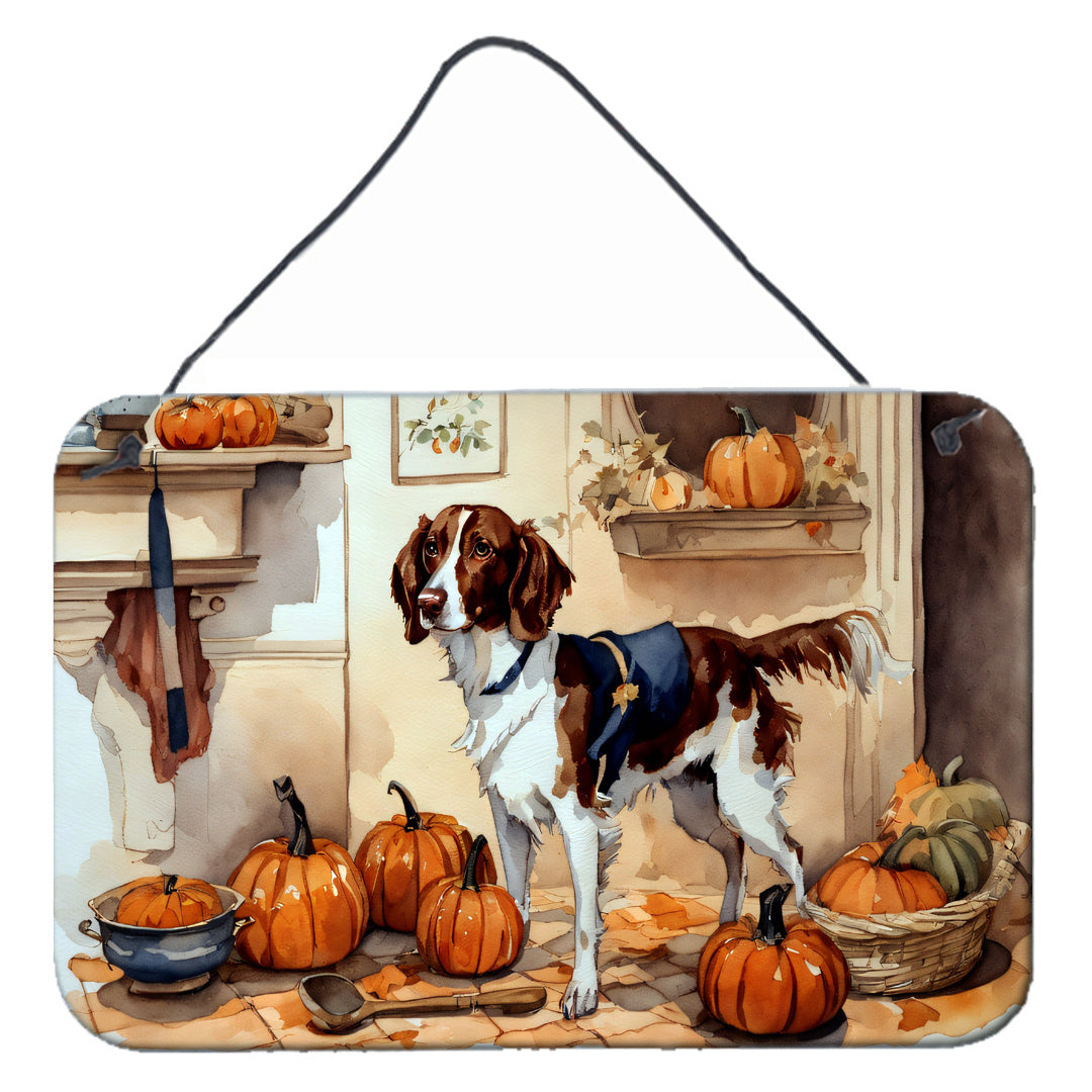 NEW Brittany Fall Kitchen Pumpkins Wall or Door Hanging Prints Aluminum Metal Sign Kitchen Wall Bar Bathroom Plaque Home Decor, 8HX12W, Multicolor