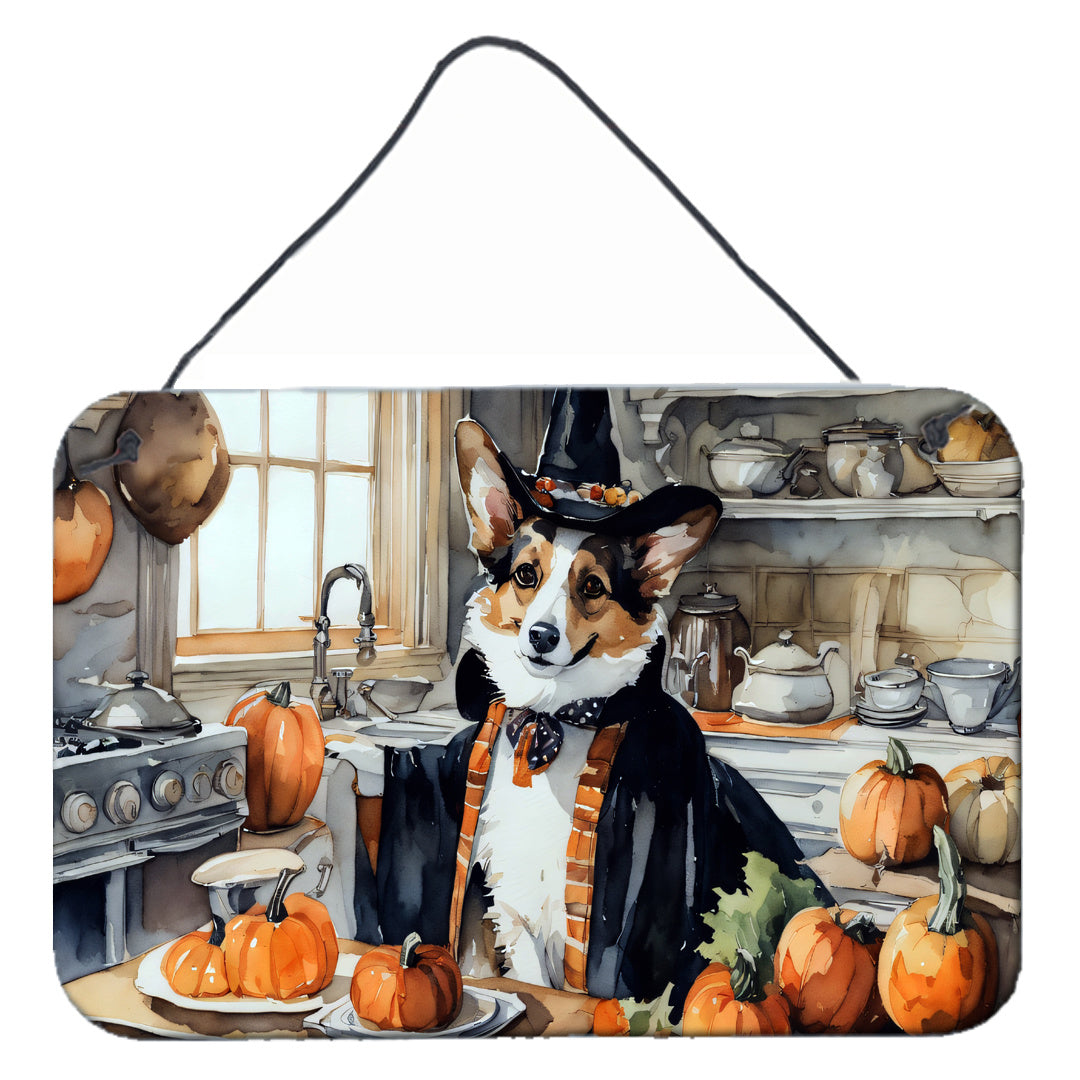 NEW Corgi Fall Kitchen Pumpkins Wall or Door Hanging Prints Aluminum Metal Sign Kitchen Wall Bar Bathroom Plaque Home Decor, 8HX12W, Multicolor