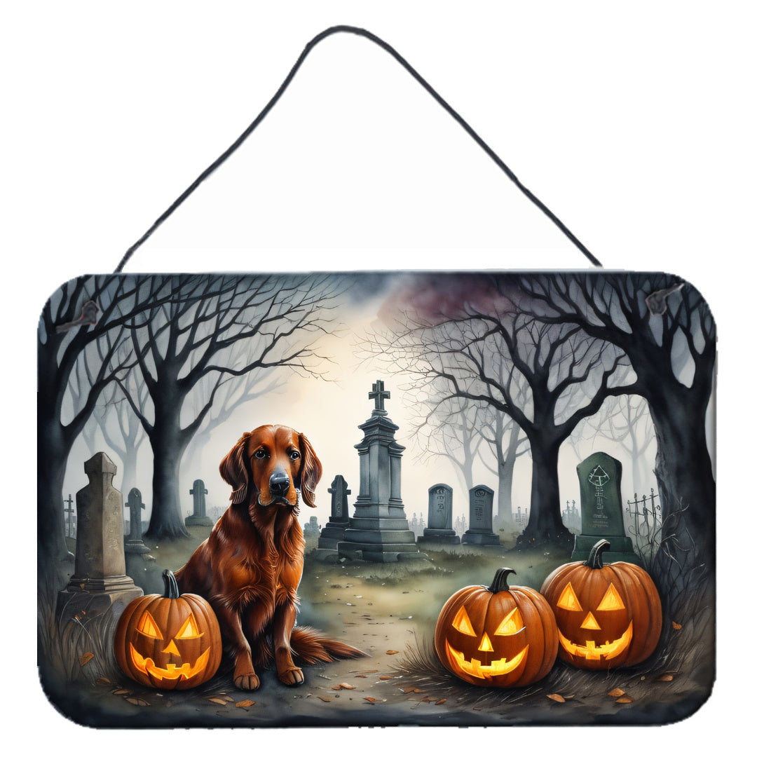 NEW Irish Setter Spooky Halloween Wall or Door Hanging Prints Aluminum Metal Sign Kitchen Wall Bar Bathroom Plaque Home Decor, 8HX12W, Multicolor