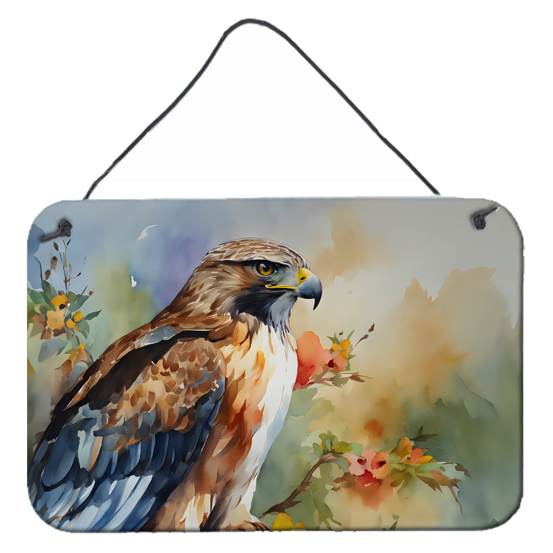 NEW Hawk Wall or Door Hanging Prints Aluminum Metal Sign Kitchen Wall Bar Bathroom Plaque Home Decor, 8HX12W, Multicolor