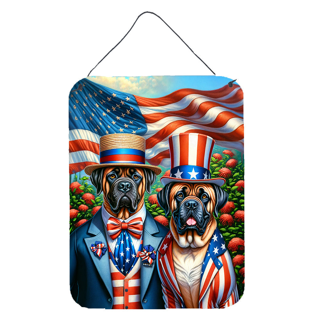 NEW All American Mastiff Wall or Door Hanging Prints Aluminum Metal Sign Kitchen Wall Bar Bathroom Plaque Home Decor Front Door Plaque, 12x16, Multicolor