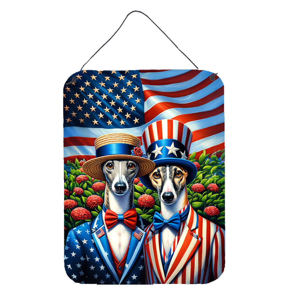 NEW All American Greyhound Wall or Door Hanging Prints Aluminum Metal Sign Kitchen Wall Bar Bathroom Plaque Home Decor Front Door Plaque, 12x16, Multicolor