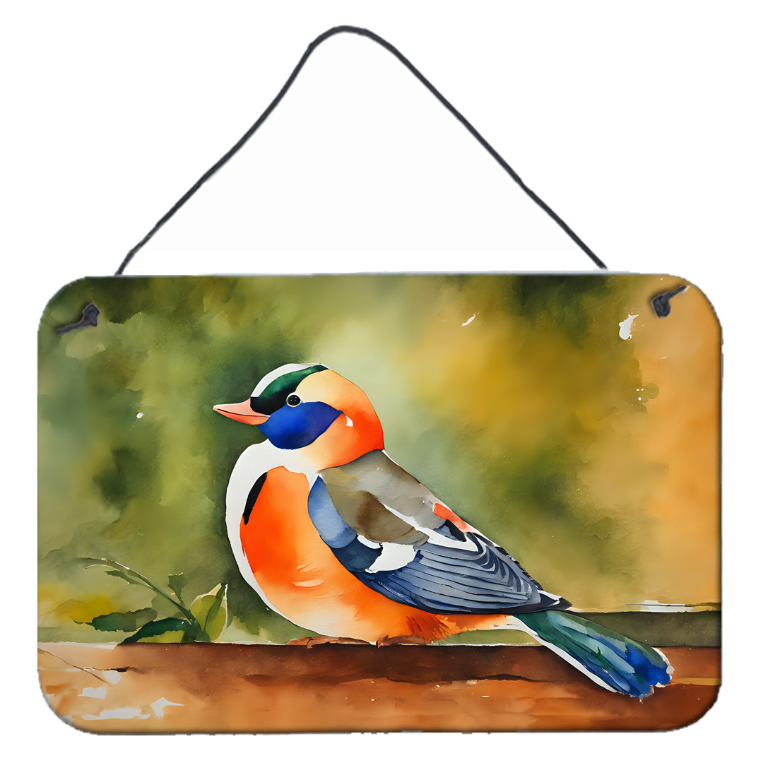 NEW Mandarin Duck Wall or Door Hanging Prints Aluminum Metal Sign Kitchen Wall Bar Bathroom Plaque Home Decor, 8HX12W, Multicolor