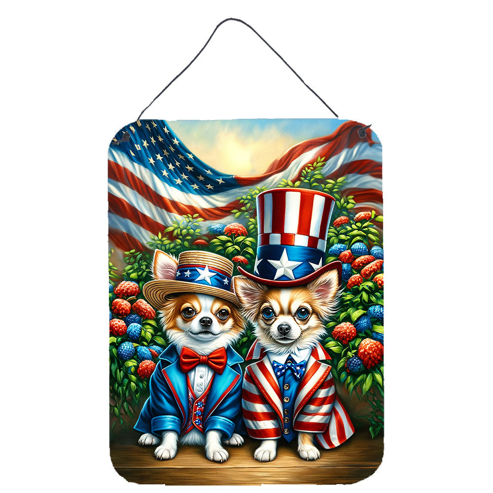 NEW All American Chihuahua Wall or Door Hanging Prints Aluminum Metal Sign Kitchen Wall Bar Bathroom Plaque Home Decor Front Door Plaque, 12x16, Multicolor