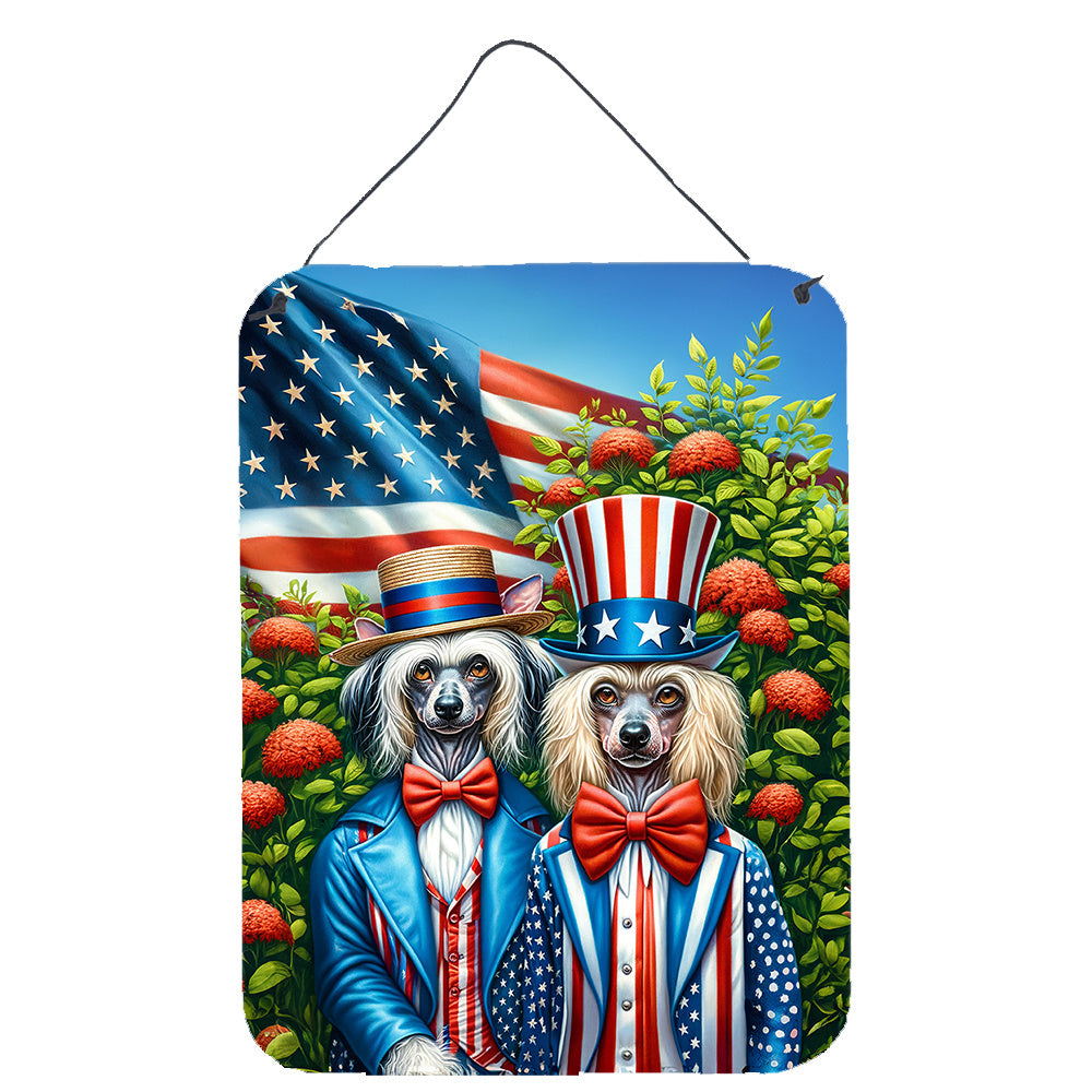 NEW All American Chinese Crested Wall or Door Hanging Prints Aluminum Metal Sign Kitchen Wall Bar Bathroom Plaque Home Decor Front Door Plaque, 12x16, Multicolor