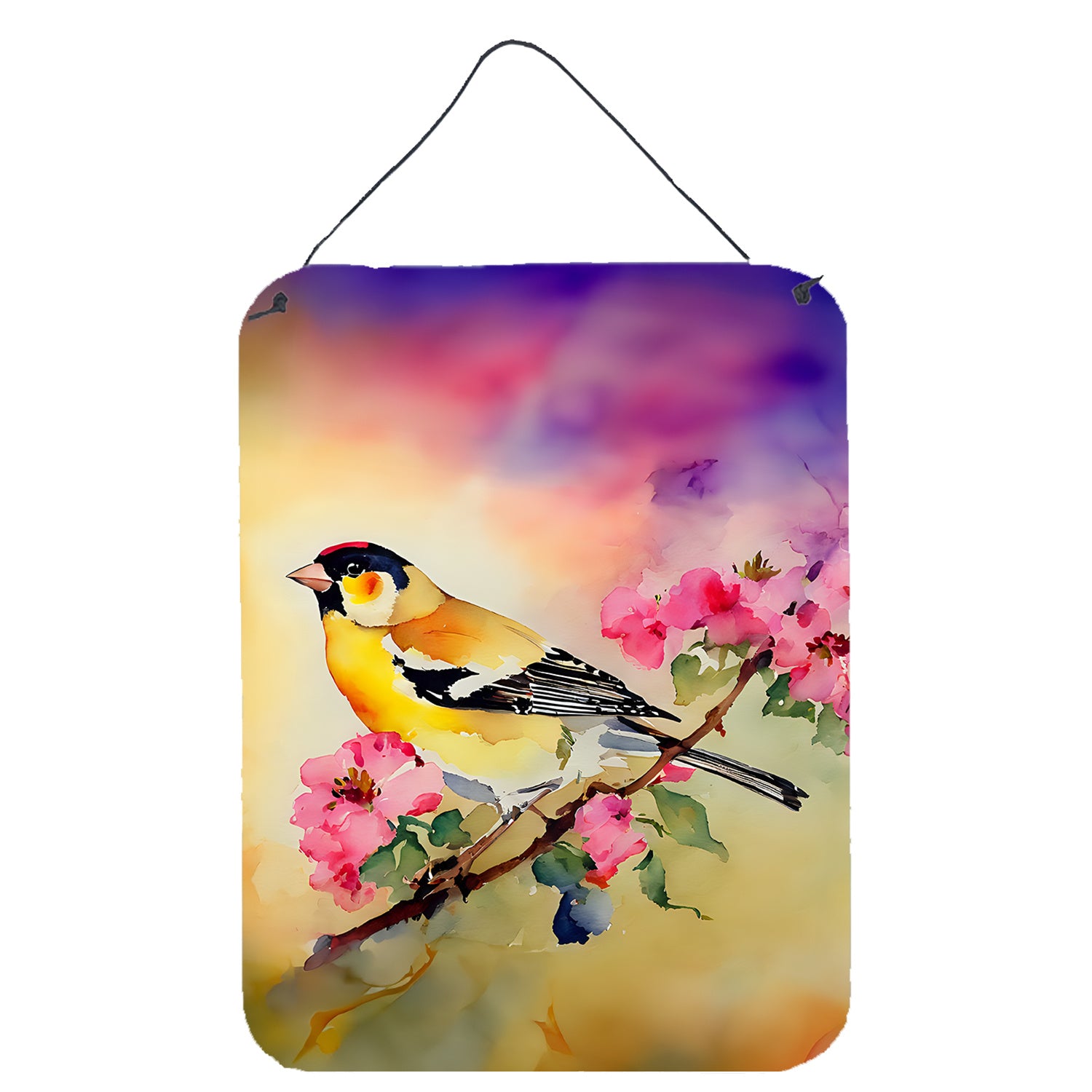 NEW Goldfinch Wall or Door Hanging Prints Aluminum Metal Sign Kitchen Wall Bar Bathroom Plaque Home Decor Front Door Plaque, 12x16, Multicolor