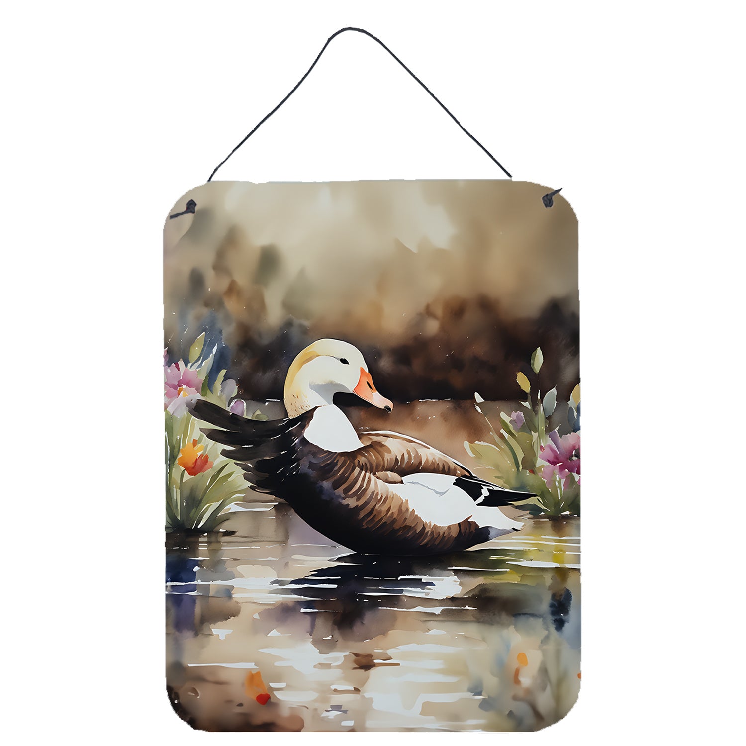NEW Common Eider Duck Wall or Door Hanging Prints Aluminum Metal Sign Kitchen Wall Bar Bathroom Plaque Home Decor Front Door Plaque, 12x16, Multicolor