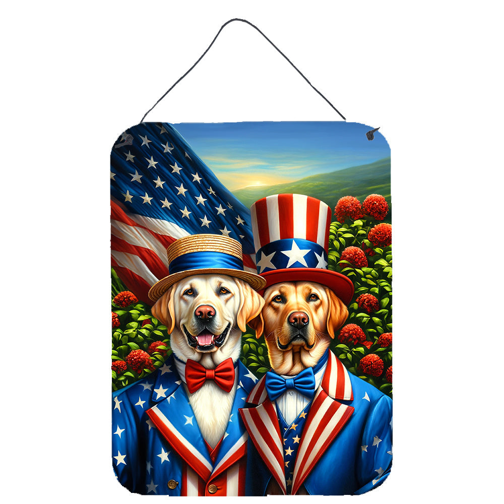 NEW All American Labrador Retriever Wall or Door Hanging Prints Aluminum Metal Sign Kitchen Wall Bar Bathroom Plaque Home Decor Front Door Plaque, 12x16, Multicolor