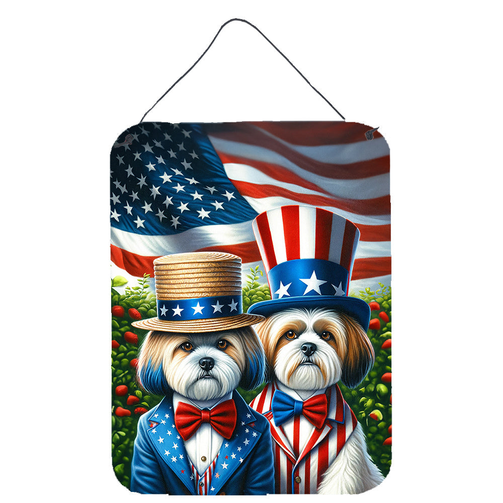 NEW All American Lhasa Apso Wall or Door Hanging Prints Aluminum Metal Sign Kitchen Wall Bar Bathroom Plaque Home Decor Front Door Plaque, 12x16, Multicolor