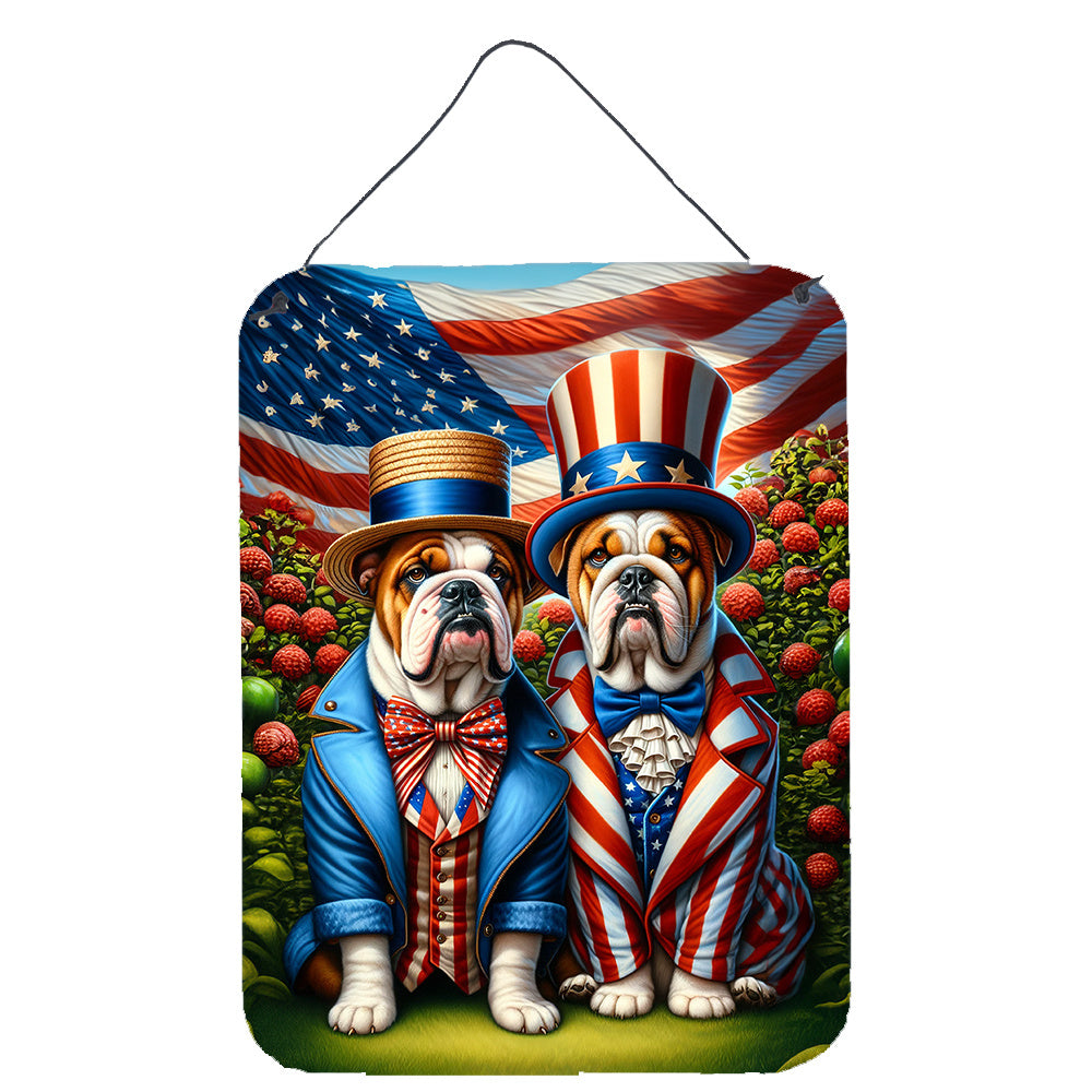 NEW All American English Bulldog Wall or Door Hanging Prints Aluminum Metal Sign Kitchen Wall Bar Bathroom Plaque Home Decor Front Door Plaque, 12x16, Multicolor