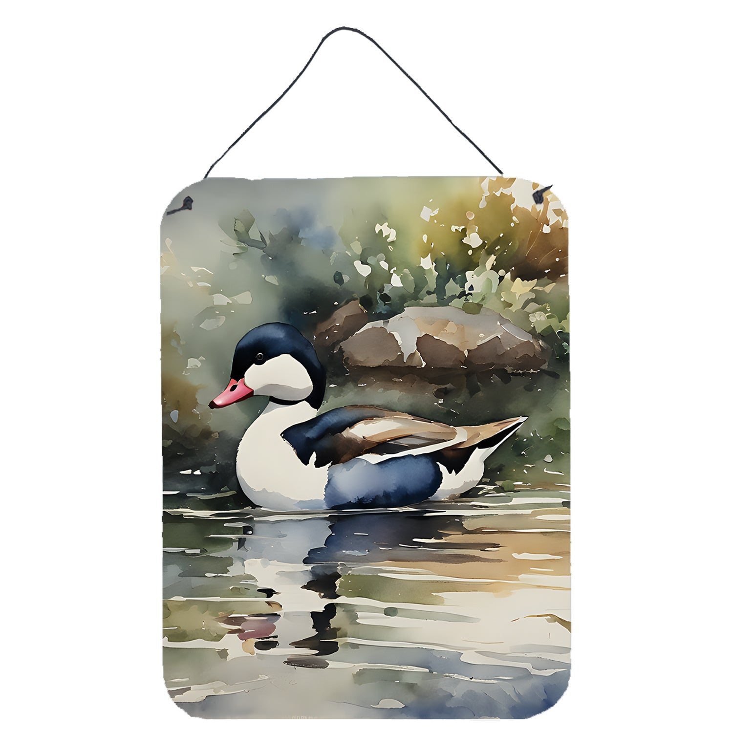 NEW Bufflehead Wall or Door Hanging Prints Aluminum Metal Sign Kitchen Wall Bar Bathroom Plaque Home Decor Front Door Plaque, 12x16, Multicolor