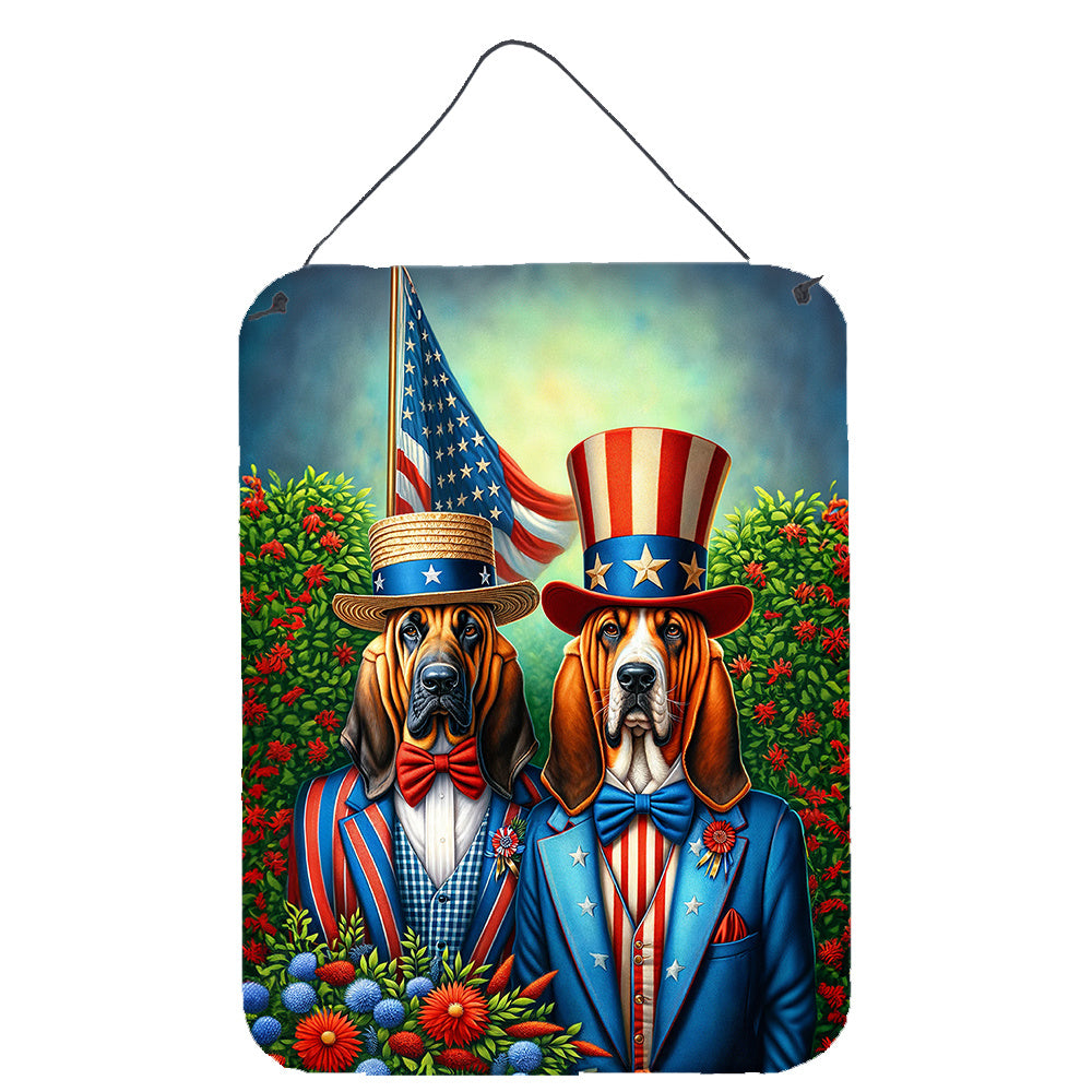 NEW All American Bloodhound Wall or Door Hanging Prints Aluminum Metal Sign Kitchen Wall Bar Bathroom Plaque Home Decor Front Door Plaque, 12x16, Multicolor