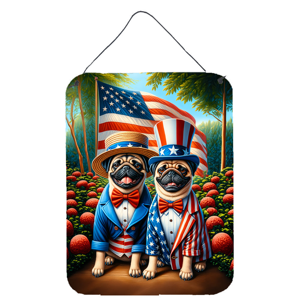 NEW All American Pug Wall or Door Hanging Prints Aluminum Metal Sign Kitchen Wall Bar Bathroom Plaque Home Decor Front Door Plaque, 12x16, Multicolor