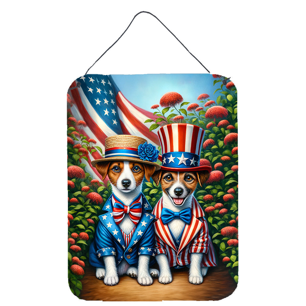 NEW All American Jack Russell Terrier Wall or Door Hanging Prints Aluminum Metal Sign Kitchen Wall Bar Bathroom Plaque Home Decor Front Door Plaque, 12x16, Multicolor